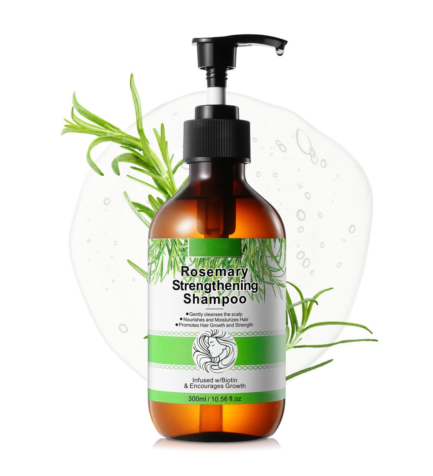 Biotin Rosemary Shampoo for Thinning Hair - Strengthening Rosemary Mint Formula 10.56 oz / 300 ml - Effective Hair Loss Care - Buy Online on GoSupps.com