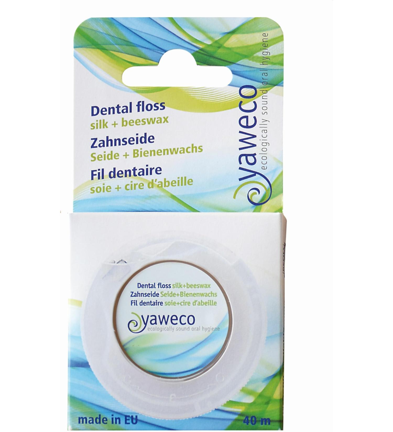 Yaweco dental floss made of pure silk with beeswax (2 x 1 piece) 2 pieces (1 pack)