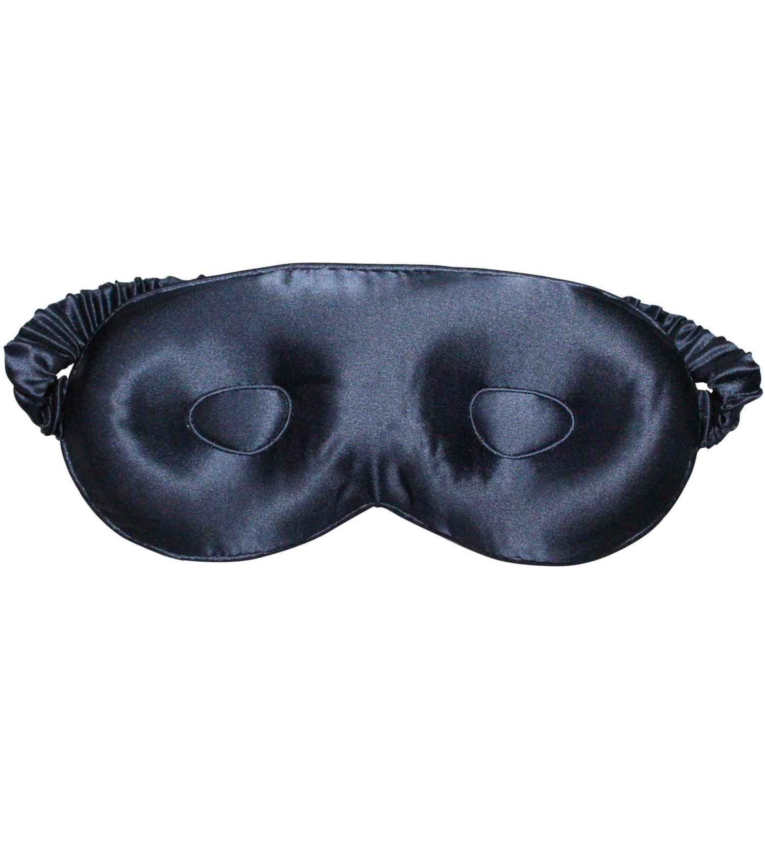 Mulberry Silk Eye Mask for Lash Extensions - Adjustable 3D Sleep Mask Organic 22 Momme Navy Blue - Perfect for Travel & Eyelash Protection - Buy Online on GoSupps.com