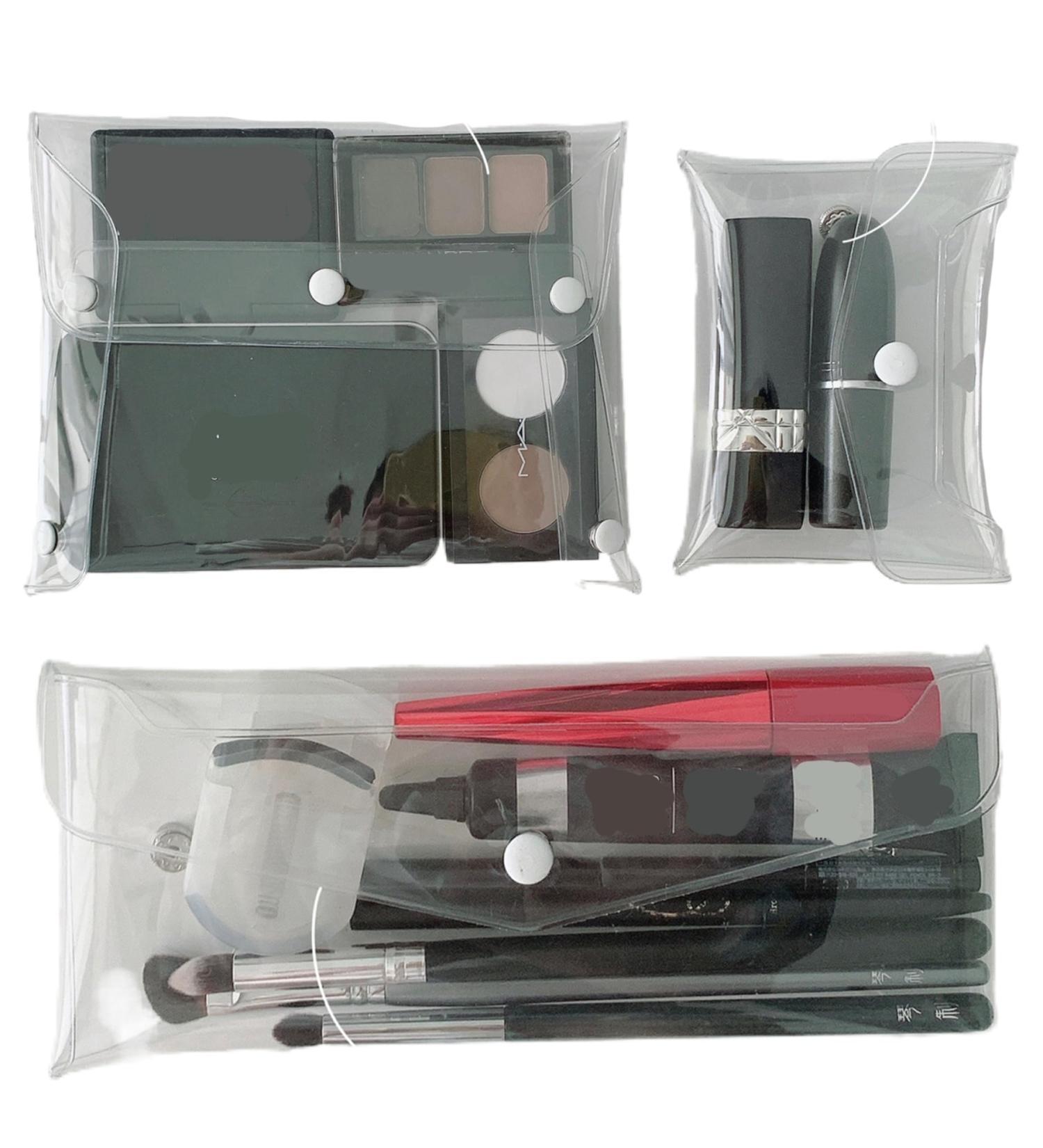 Sac Transparent 3pcs PVC Voir Travers Le Sac avec Fermeture enclench e Sac de Maquillage Transparent Petit Organisateur de Toilettes de Voyage Sac cosm tique tanche pour Salle de Bain de voyag - Buy Online on GoSupps.com