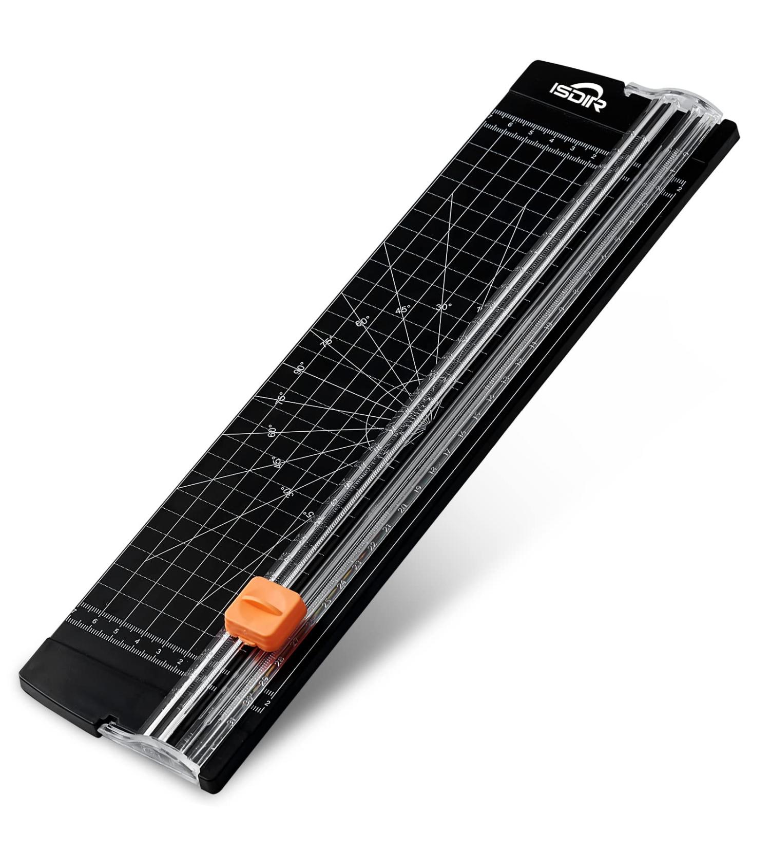 ISDIR A4 Paper Cutter Slicer  12 Inch Paper Trimmer Scrapbooking Tool Supplies with Security Safeguard and Side Ruler  Portable Paper Slicer for Craft Paper  Label  Photo  Cardstock (Black) - Buy Online on GoSupps.com