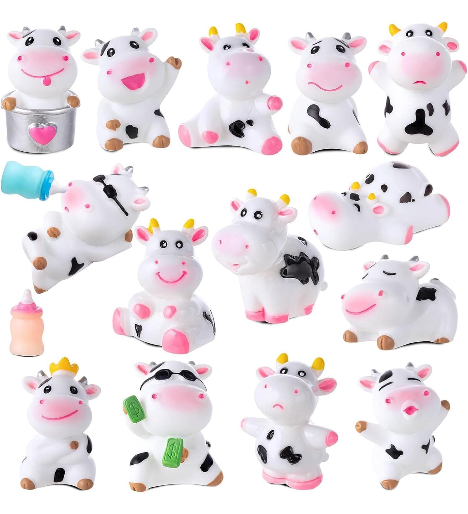 16 Pcs Mini Cow Toys Cute Cow Animals Miniature Resin Figurines Cow Cake Toppers Garden Moss Landscape Ornaments for Cake Decoration Garden Home Theme Party Decor - Buy Online on GoSupps.com