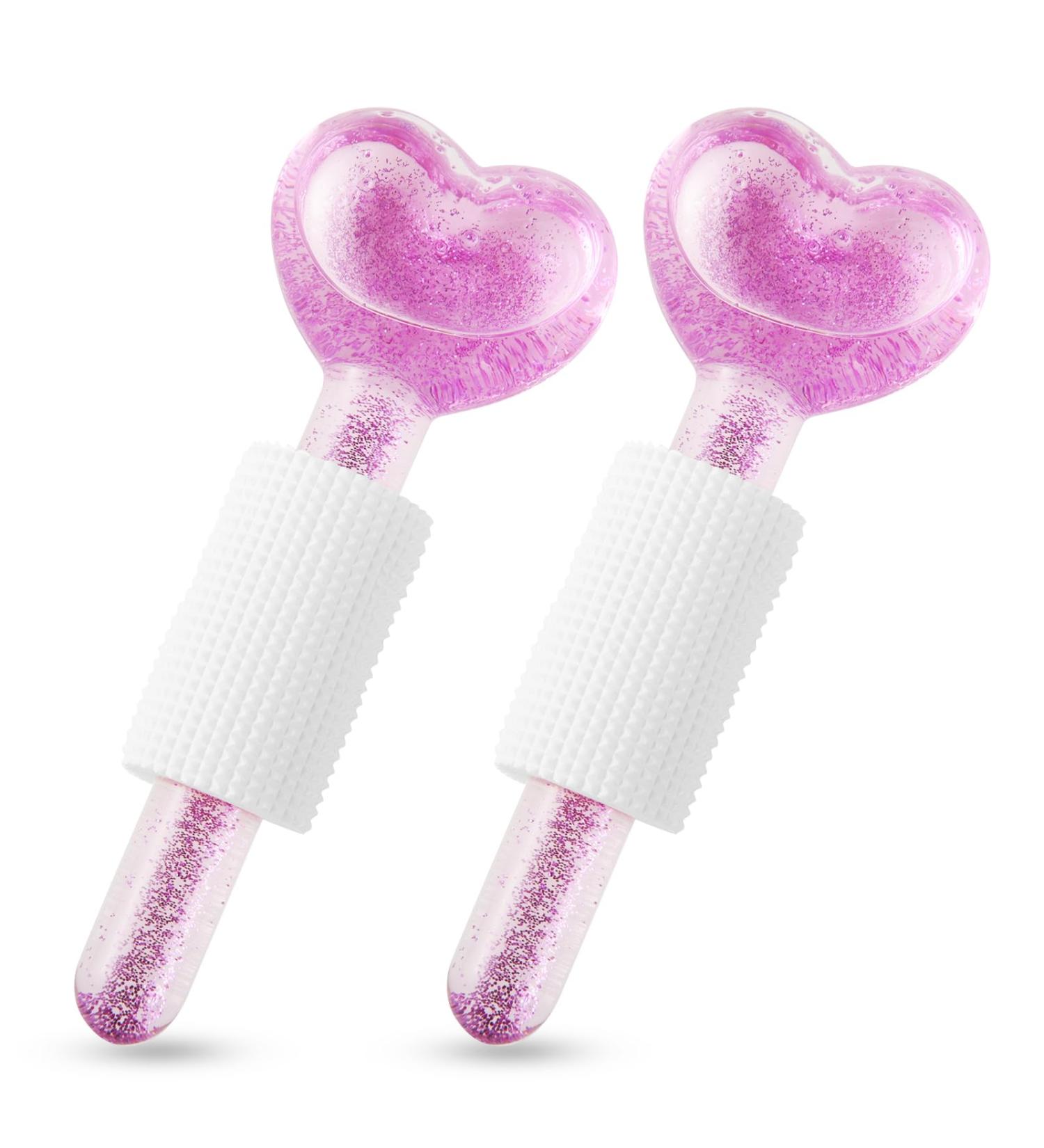 Heart-Shaped Ice Globes for Facials | Unique Skincare Tool Ideal Birthday Gift | Innovative Facial Massager - Purple - Buy Online on GoSupps.com