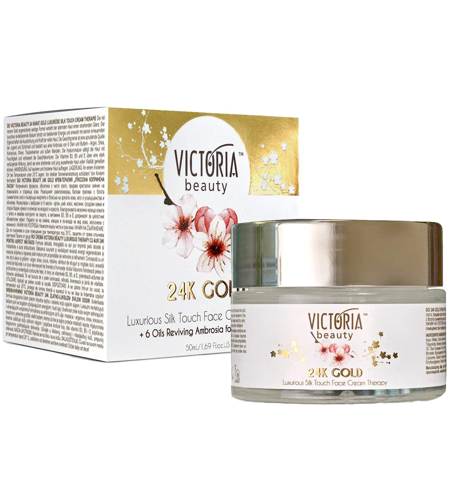 Victoria Beauty 24K Gold Luxurious Silk Touch Face Cream Therapy - Ideal Anti-Aging Moisturiser for an Ever-Youthful Skin 50ml - Buy Online on GoSupps.com