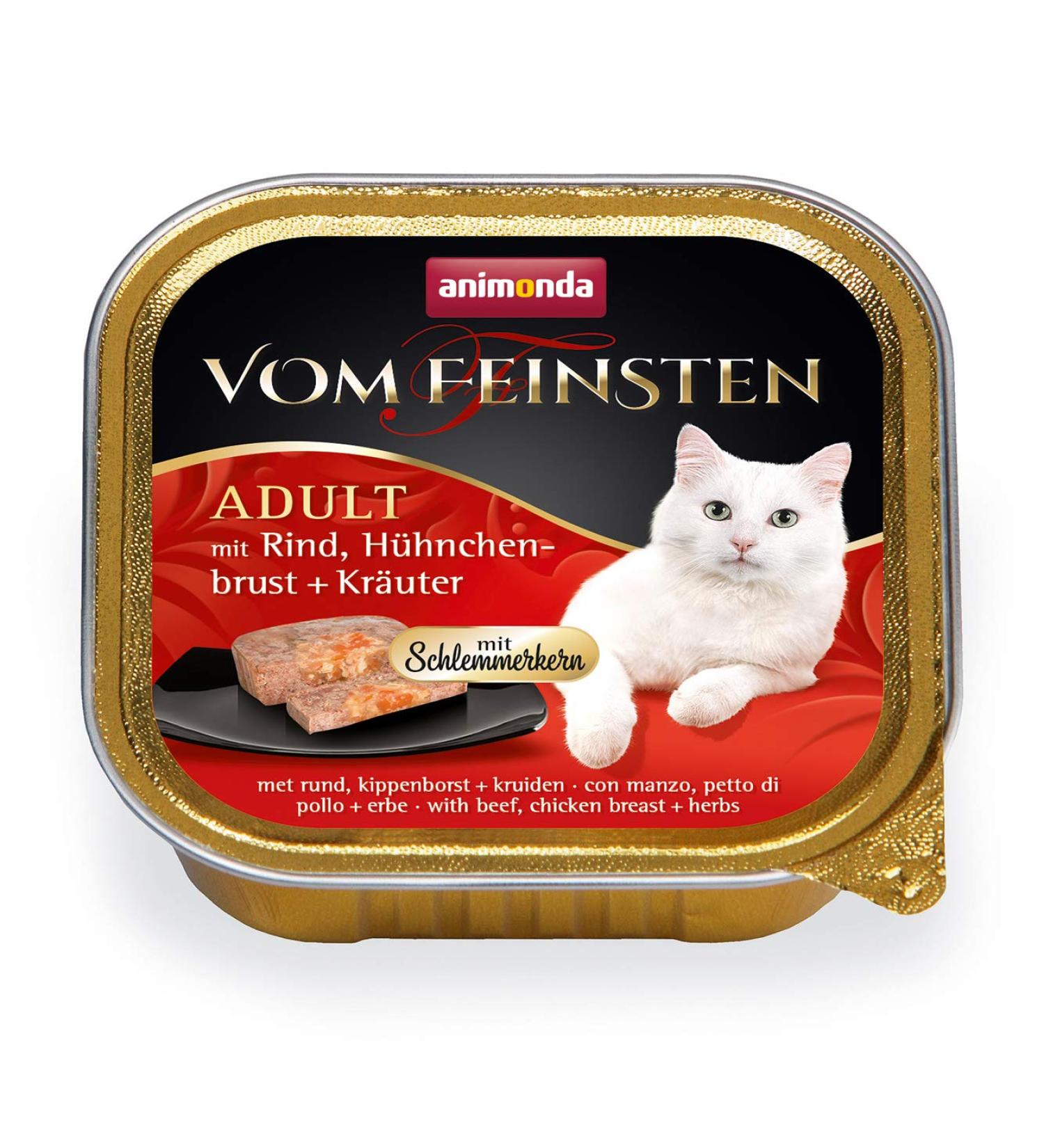 Animonda of the finest adult cat food wet food for adult cats feasts with beef chicken breast + herbs 32 x 100 g