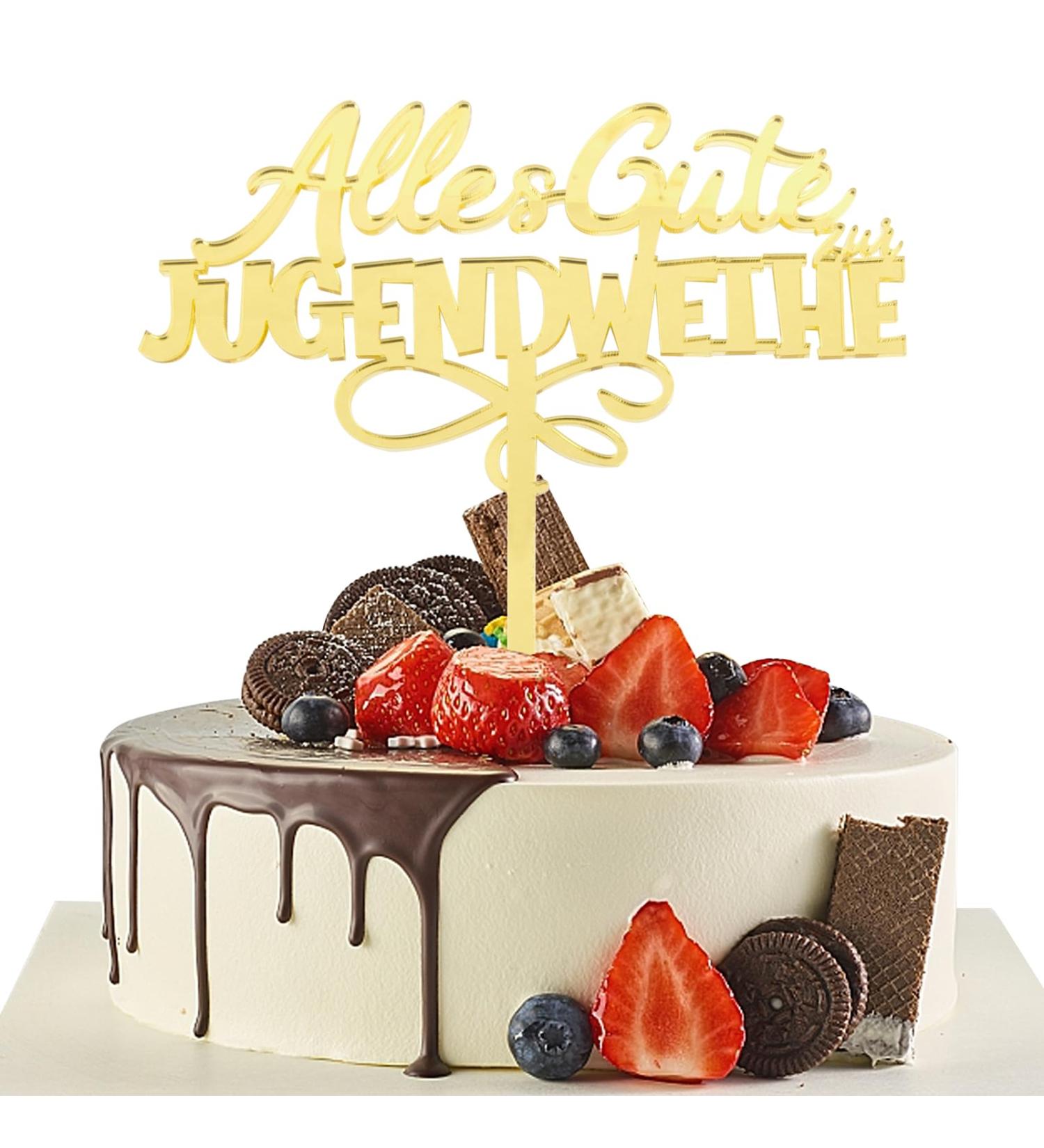 Happy Youth Consecration Cake Topper - Elegant Gold Acrylic Decoration for Celebrations | Perfect Gift Idea - Buy Online on GoSupps.com