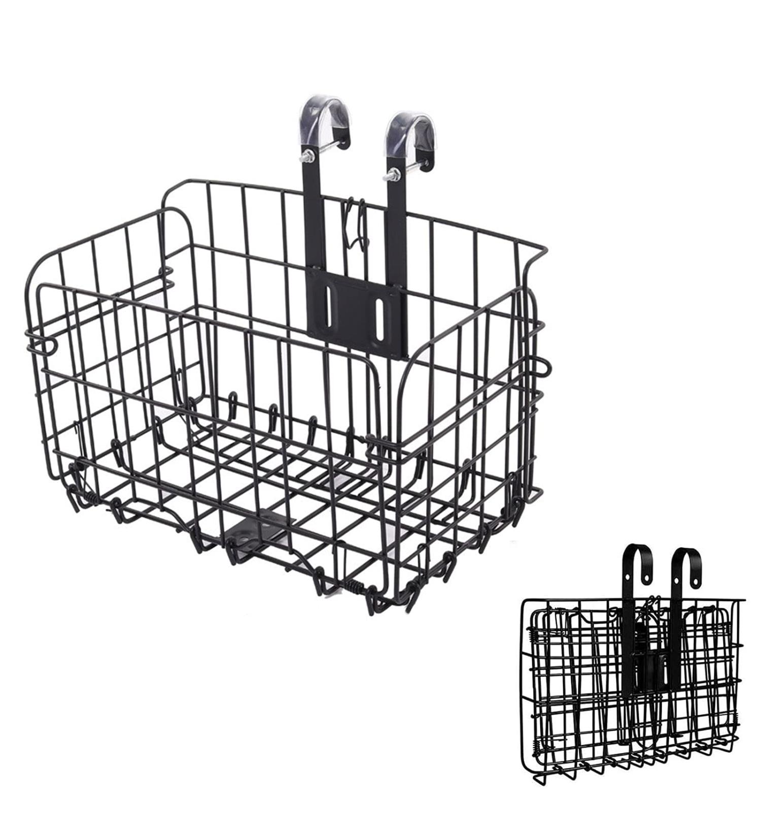 Folding Bike Basket - Removable Front & Rear Cargo Basket for Men's and Women's Mountain Bikes - Collapsible Bike Accessory - Buy Online on GoSupps.com