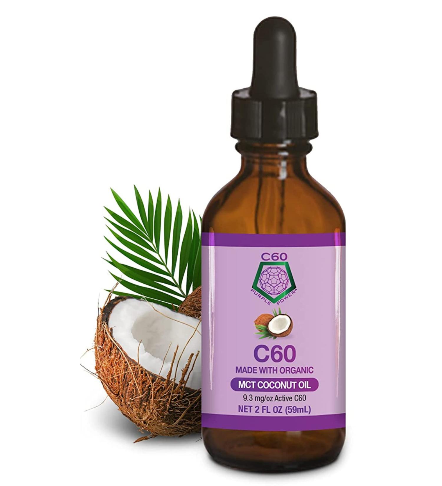 C60 Purple Power Organic MCT Coconut Oil | Cold-Pressed, Pure C60 Carbon Fullerenes - Buy Online on GoSupps.com