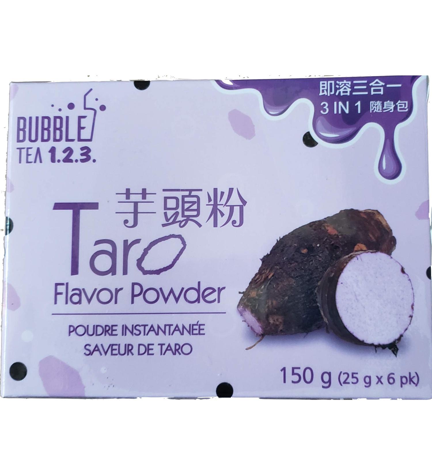 Bubble Tea 123 Instant Taro Flavor Tapioca Powder 150g (25gx6pk) Made in Taiwan Taiwanese Boba Tea Pearl Powder - Buy Online on GoSupps.com