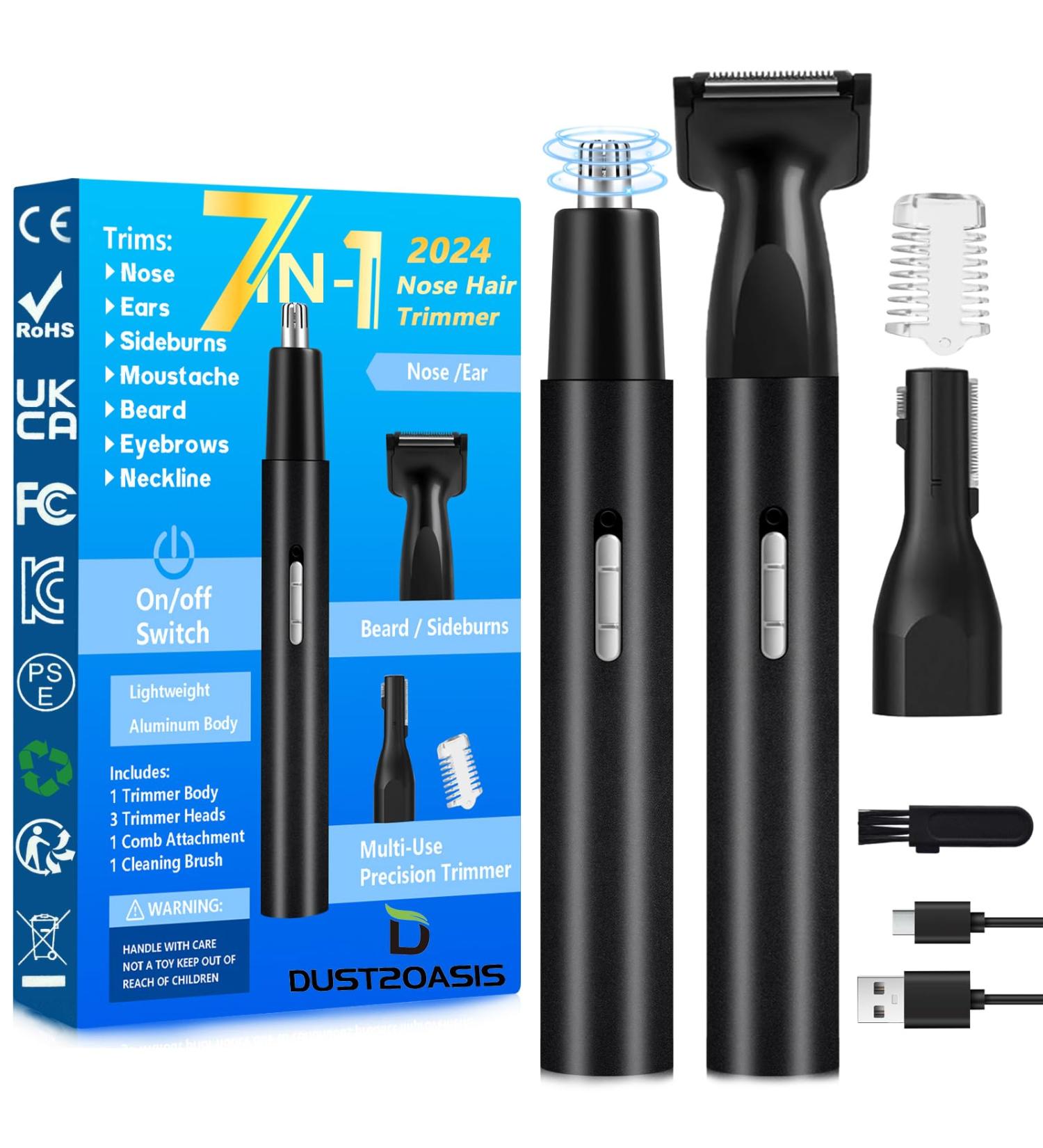 Nose Hair Trimmer for Men & Women - 2024 Professional All-in-One 14 000RPM Rechargeable Clipper with Dual Edge Blades - Perfect for Nose & Ear Hair Removal - Buy Online on GoSupps.com