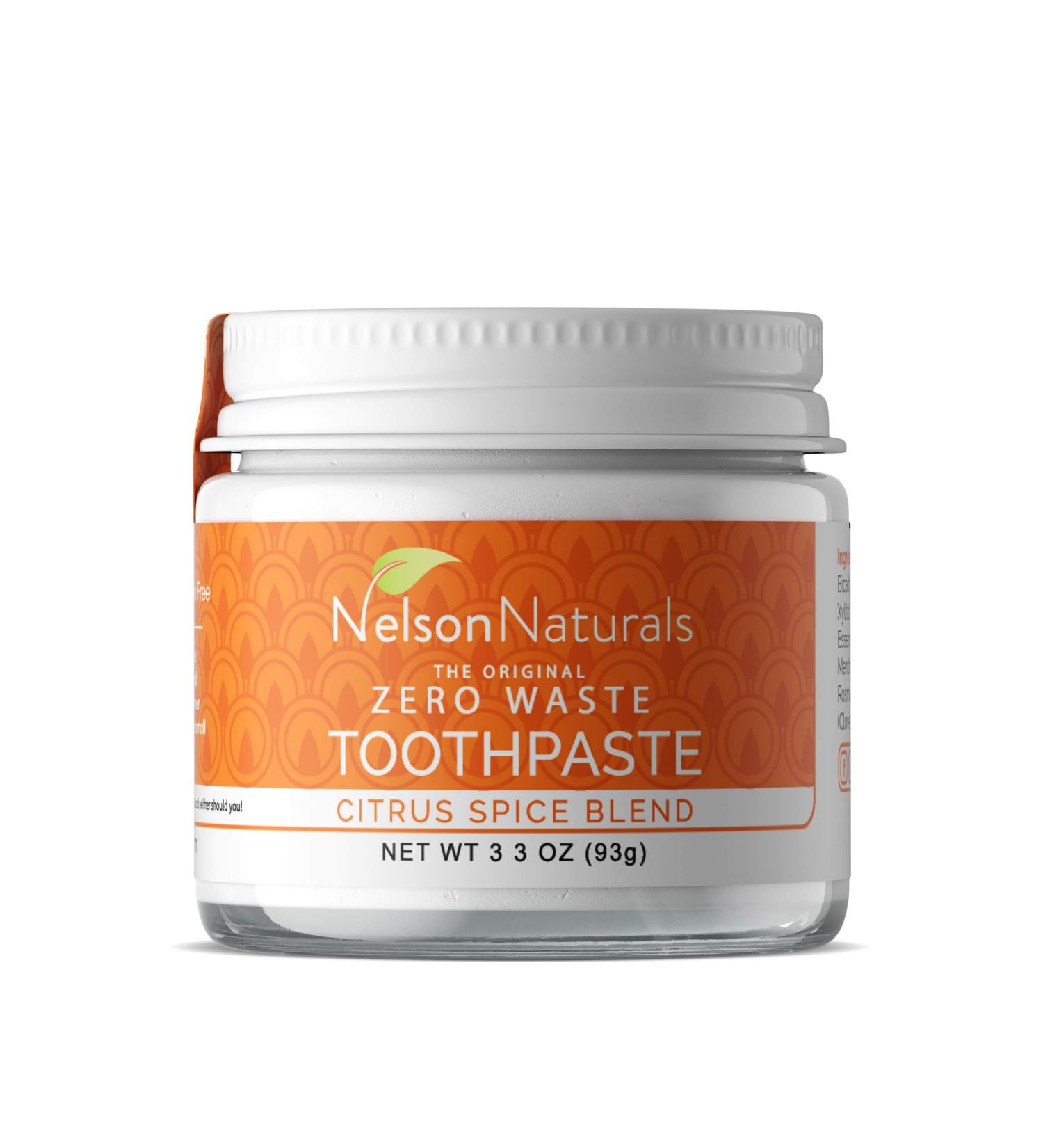 Nelson Naturals Citrus Spice Blend Fluoride Free Toothpaste 3.3 oz