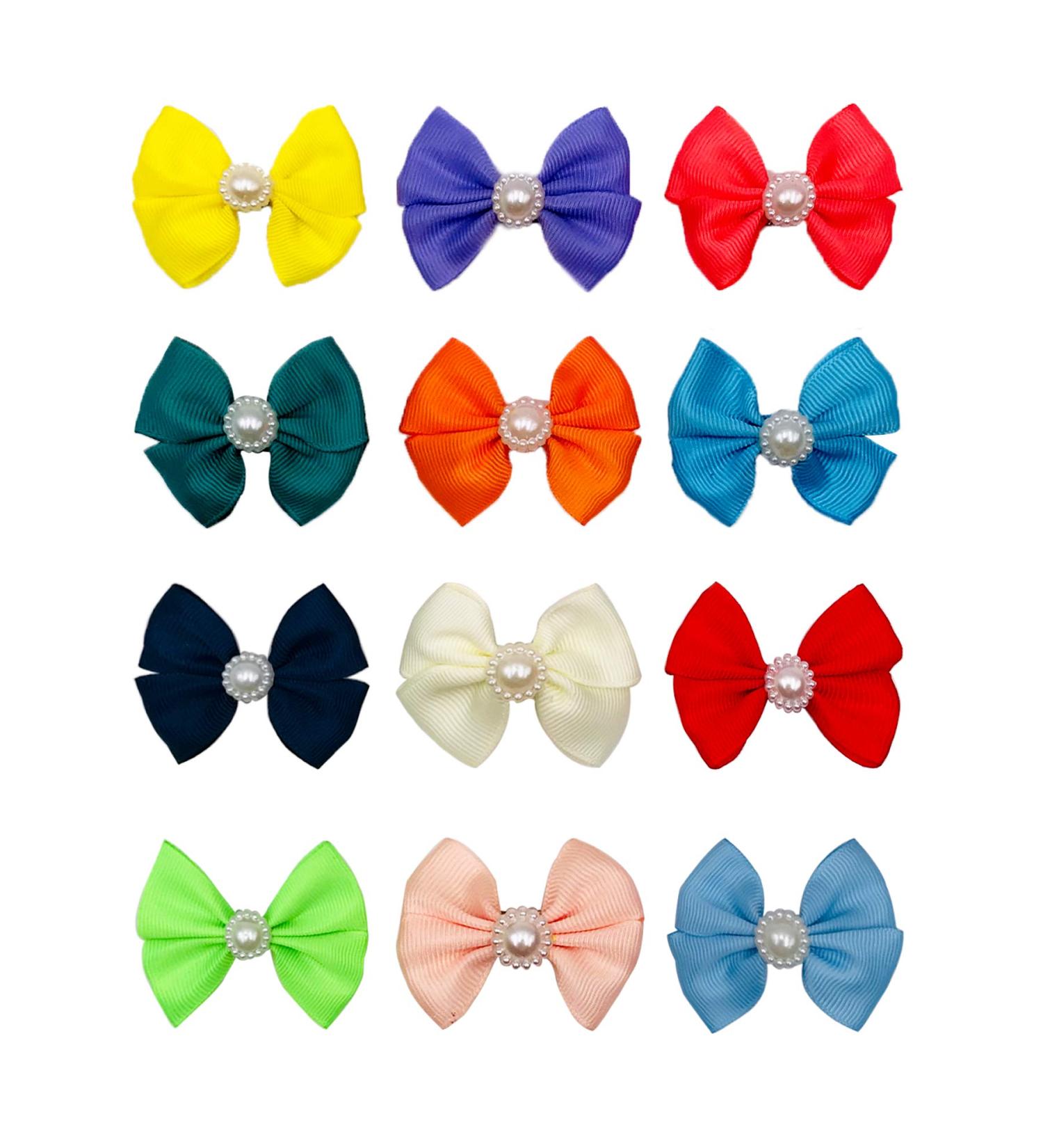 Pet Show 10 Pack Small Dog Hair Clips Bow French Barrette Bows Accessories for Yorkie Teddy Grooming - Buy Online on GoSupps.com