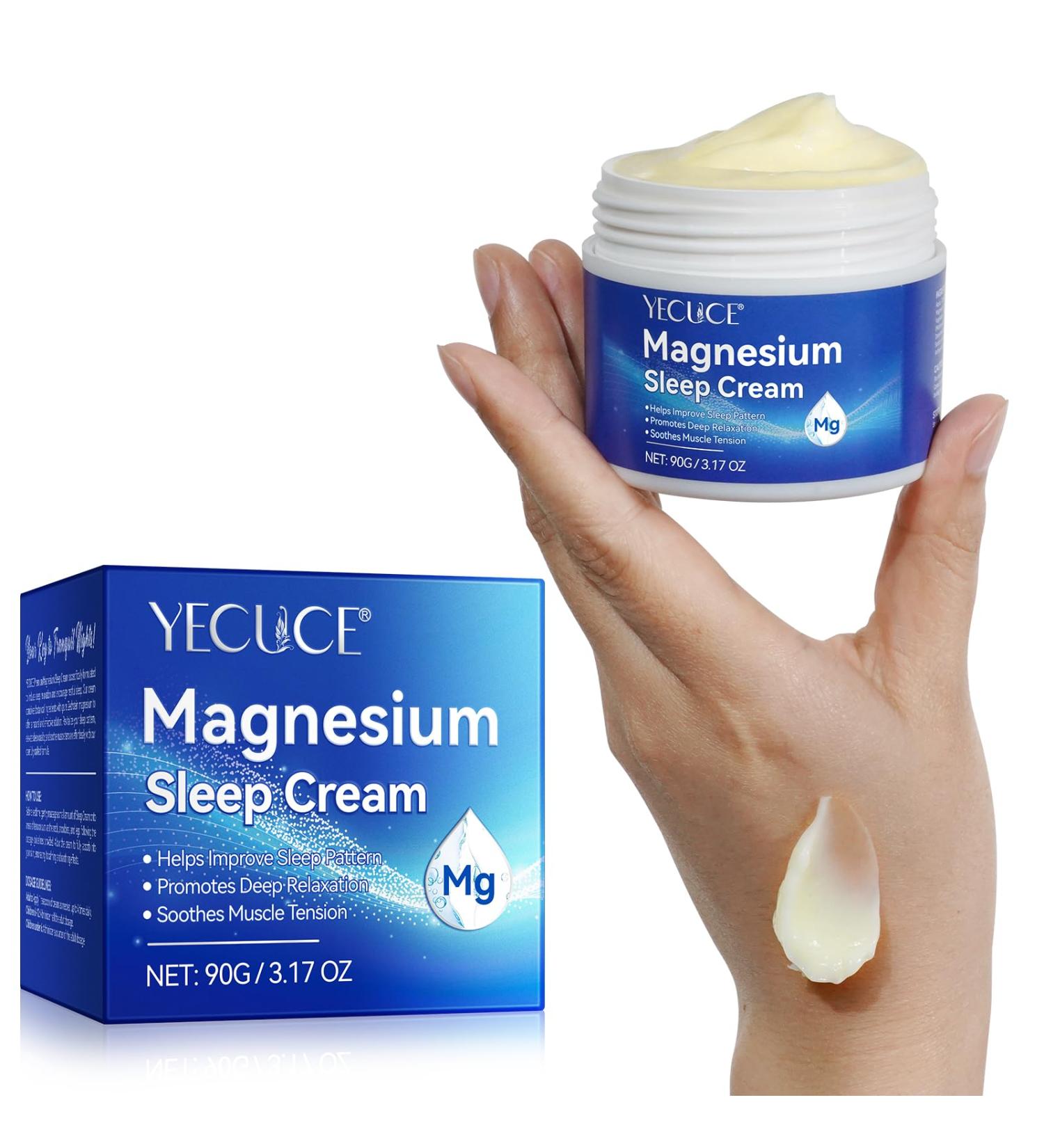 Magnesium Soothing Sleep Cream Magnesium Skin Muscle & Body Calm Moisturing Butter Relief for Restless Legs | Muscle Joint Relaxant for Cramps & Pain Natural Sleep Support(90g) - Buy Online on GoSupps.com