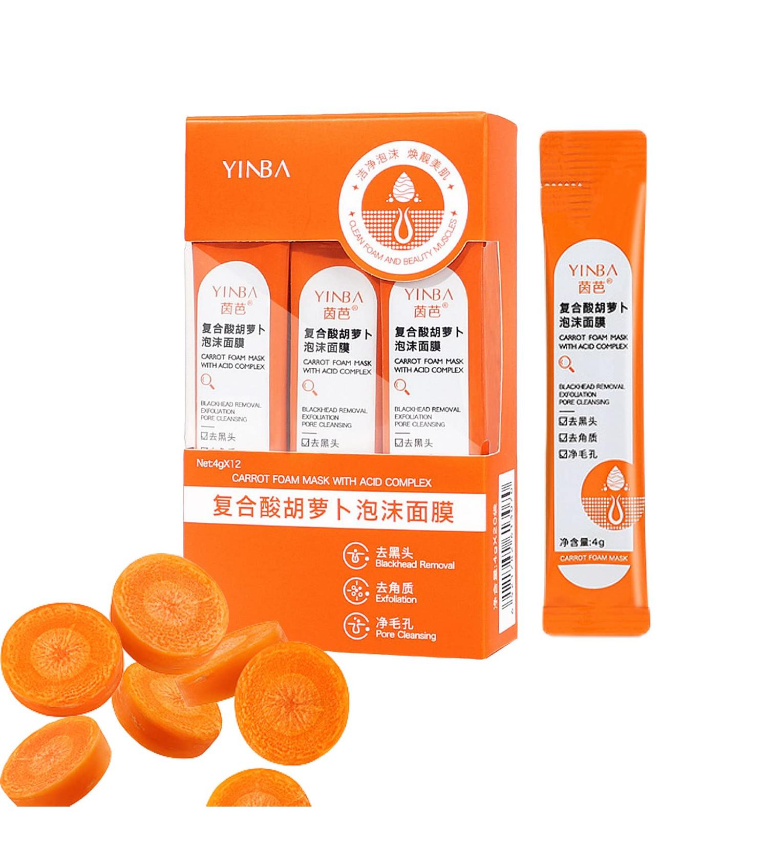 Carrot Bubble Face Mask - Deep Cleansing & Blackhead Removal (12 Pcs) - Buy Online on GoSupps.com
