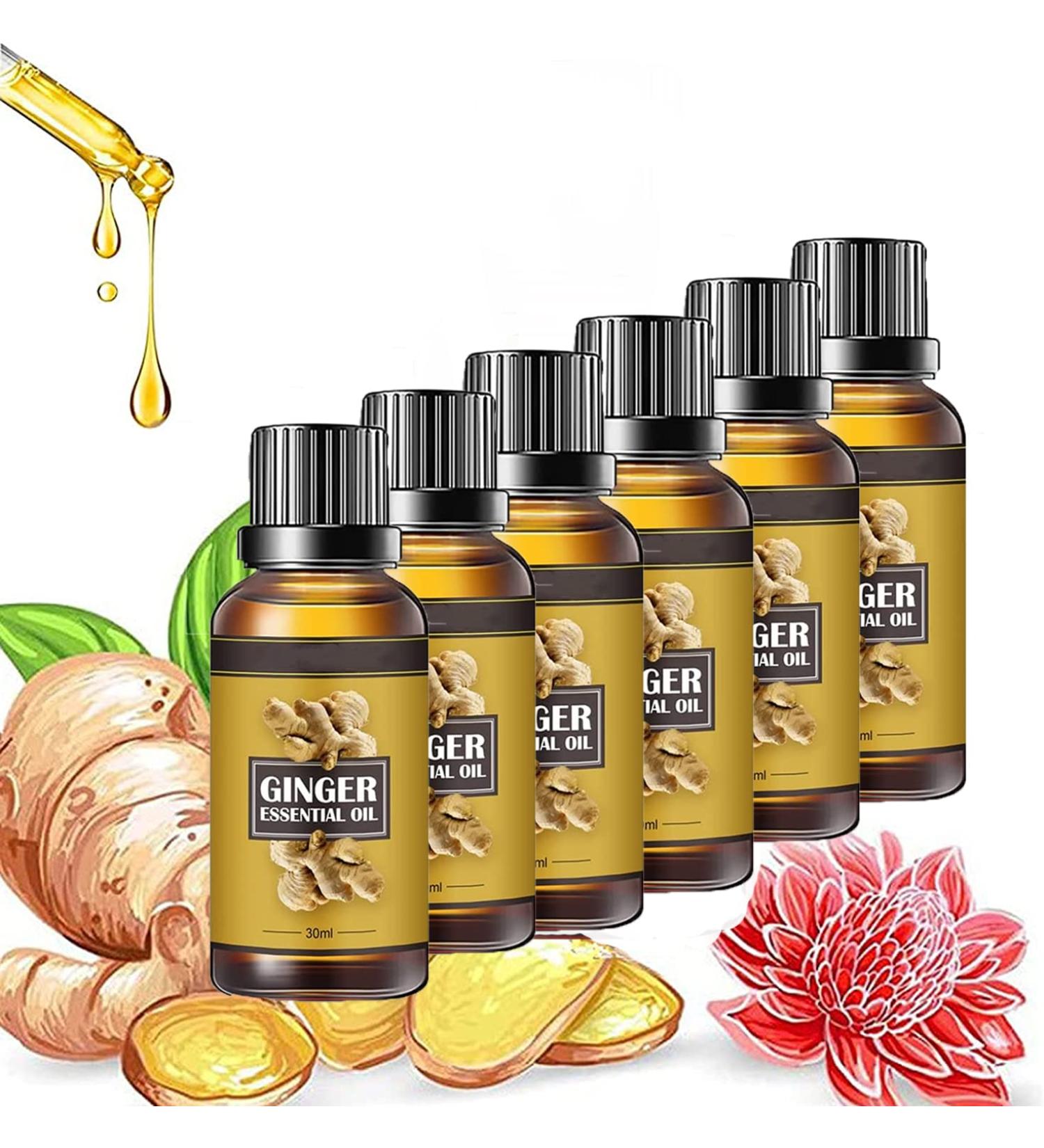 Buy 3/6/10 Pieces Baretic Ginger Oil for Lymph Detox & Abdominal Drainage Curvy Beauty Belly-Slimming Massage Oil - Buy Online on GoSupps.com