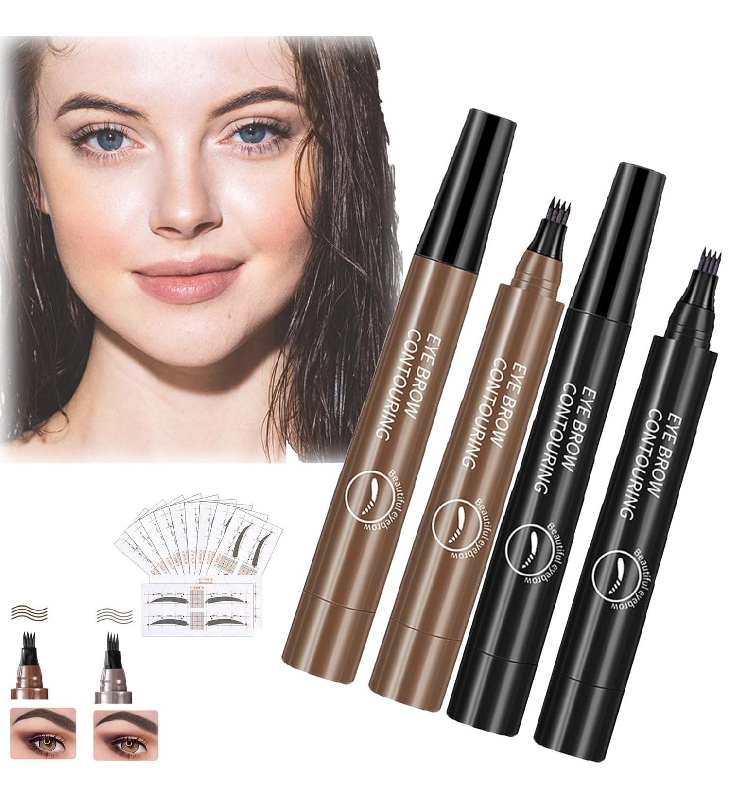 Glowly Secret Eyebrow Pen Glowly Secret Waterproof Natural Eyebrow Pen Glowly Secret 4 Tipped Precise Brow Pen 3D Microblading 4-Tip Eyebrow Pen Eyebrow Contouring Pen (03#+05#) - Buy Online on GoSupps.com