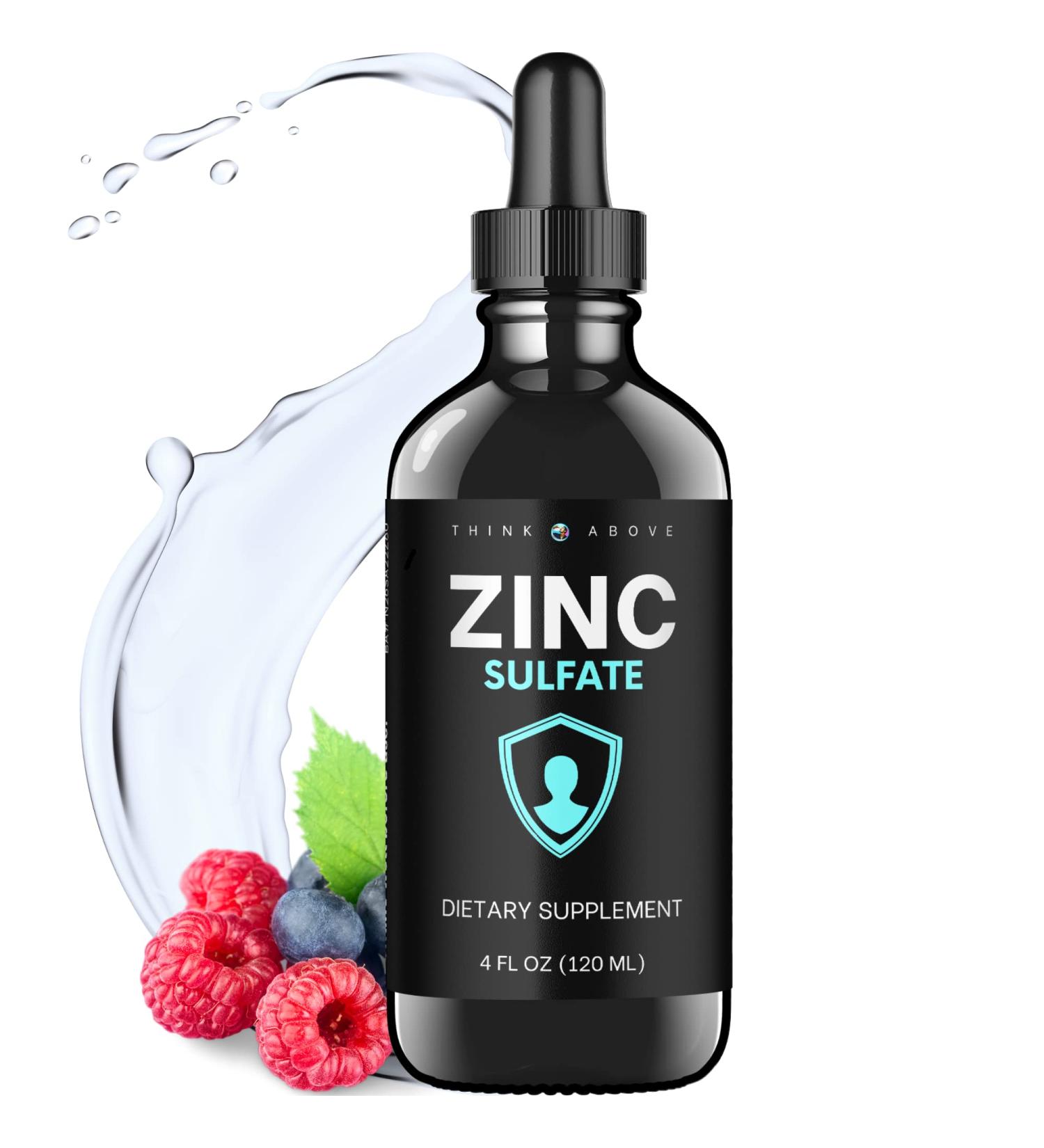 High Potency Vegan Zinc Mineral Supplement - Non GMO Liquid Drops for Immune Support (4 Fl Oz) - Buy Online on GoSupps.com