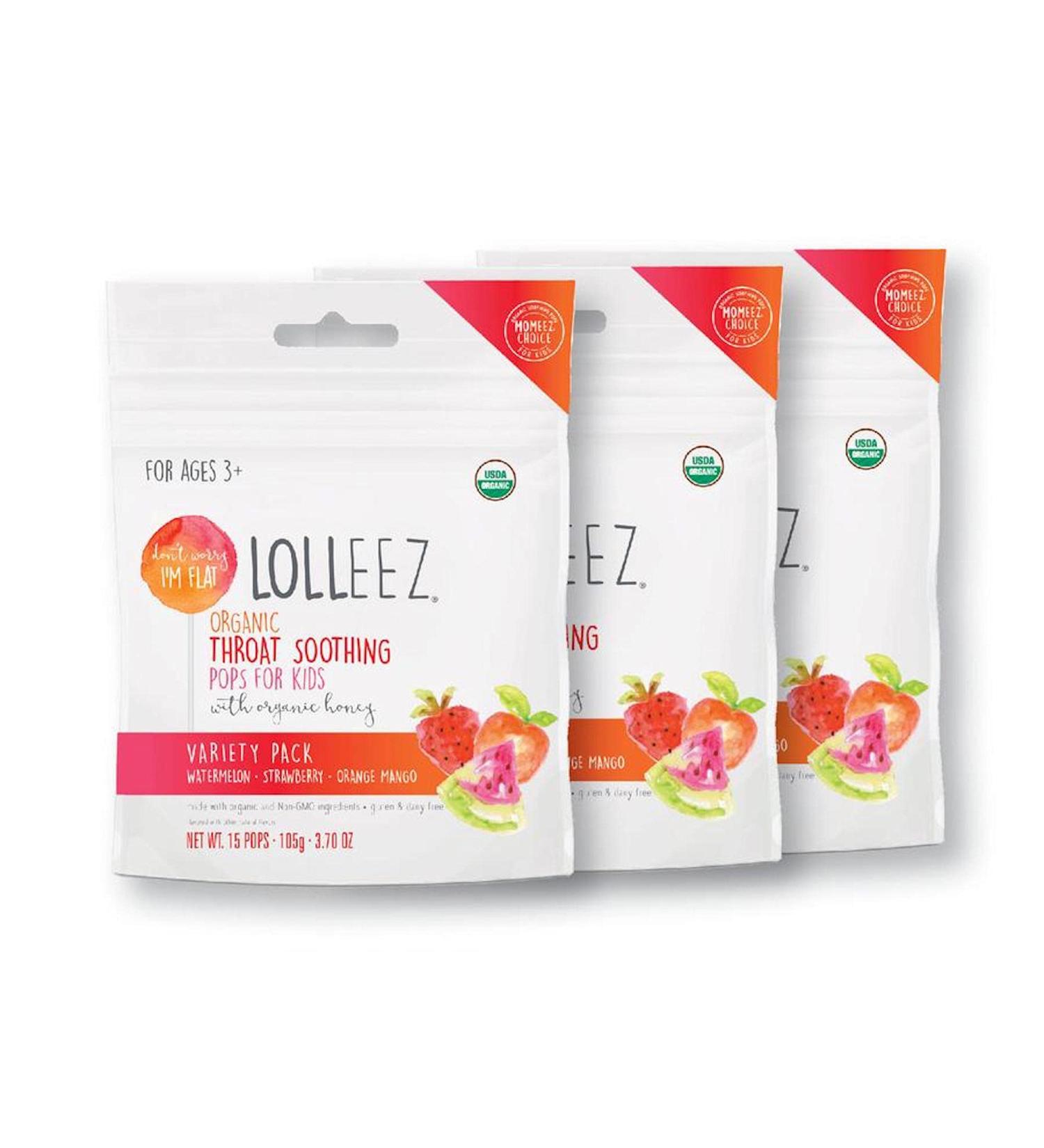 Organic Lolleez Throat Soothing Pops for Kids - Cold & Flu Season Relief Variety Pack - Buy Online on GoSupps.com