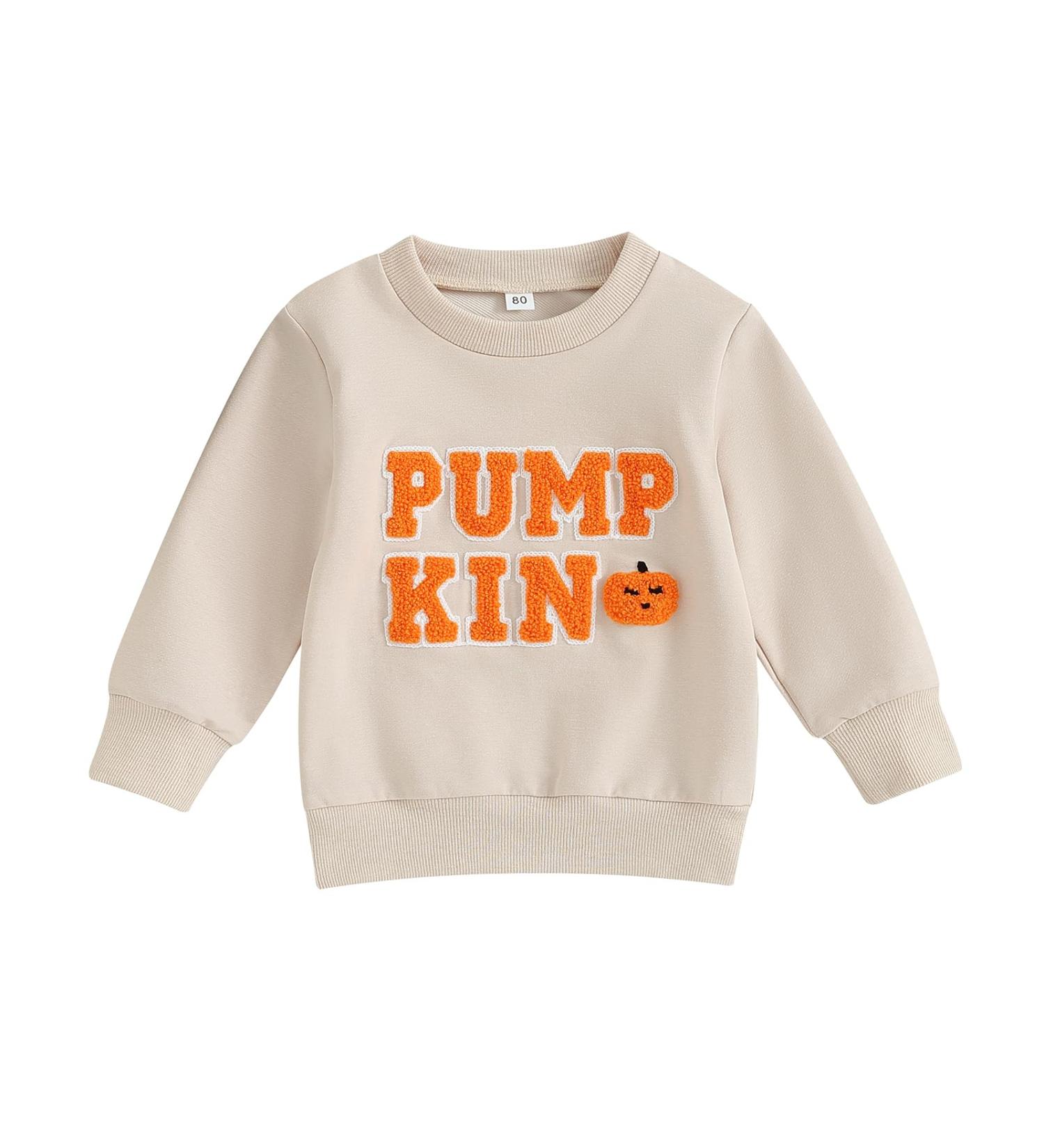 JCMoniDun Pumpkin Letter Print Toddler Baby Halloween Sweatshirt - Beige - 3-4 Years - Buy Online on GoSupps.com