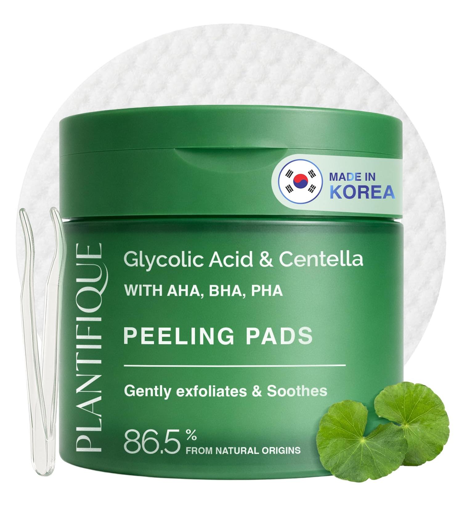 PLANTIFIQUE Disques Cor ens | Acide Glycolique Niacinamide avec CICA | Exfoliants Visage aux AHA BHA et PHA | Tous Types de Peaux | Formule Vegan | Contenant Rechargeable | 60 Pi ces Sans parfum 1 unit (Lot de 60) - Buy Online on GoSupps.com