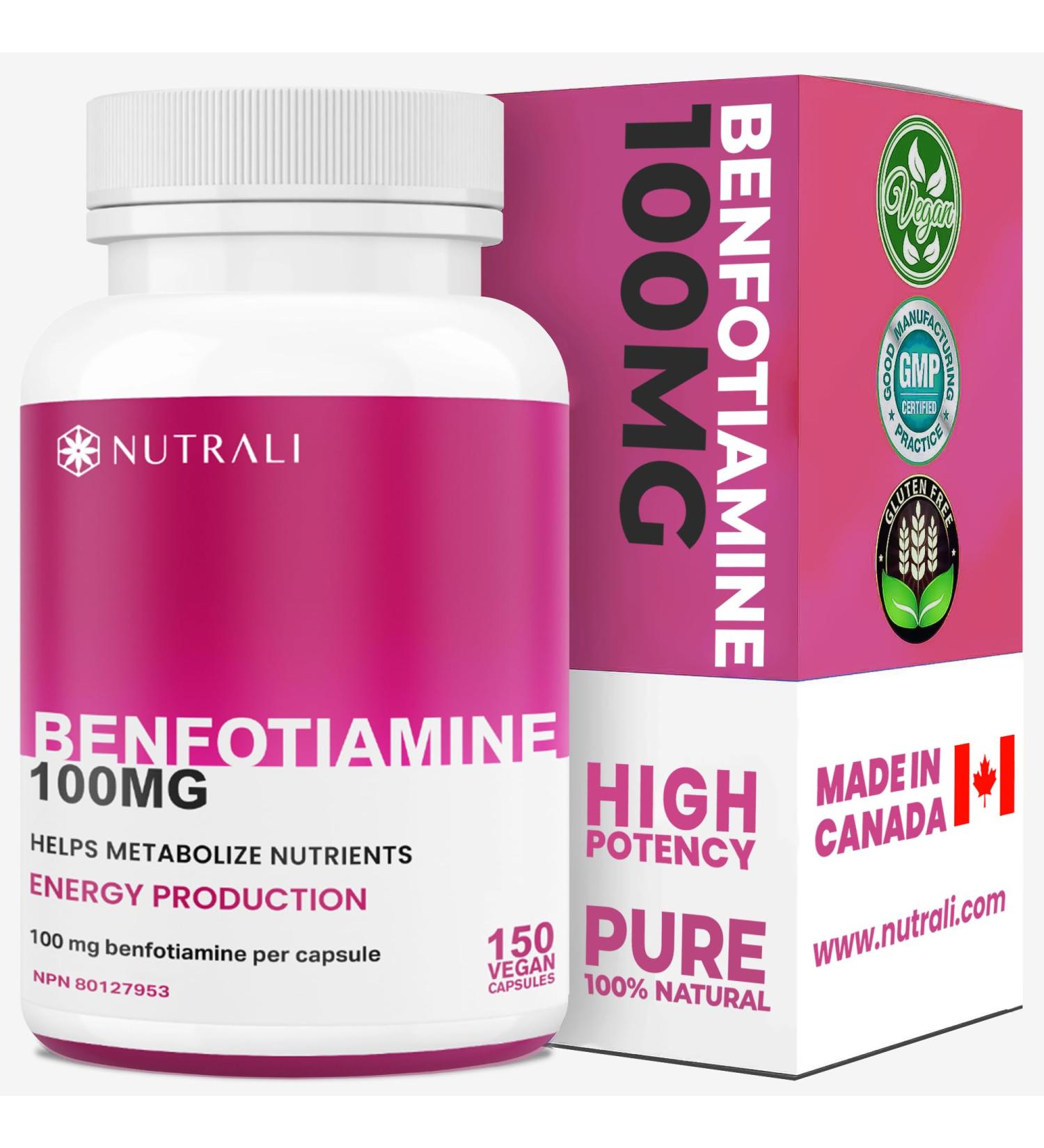 New *BONUS SIZE* 150 HIGHEST POTENCY Benfotiamine Complex 100mg (Vitamin B1/ Thiamine) capsules Increased Energy Nerve Support All-Natural Vegan Gluten Free. 5-month supply 150 count (Pack of 1) - Buy Online on GoSupps.com