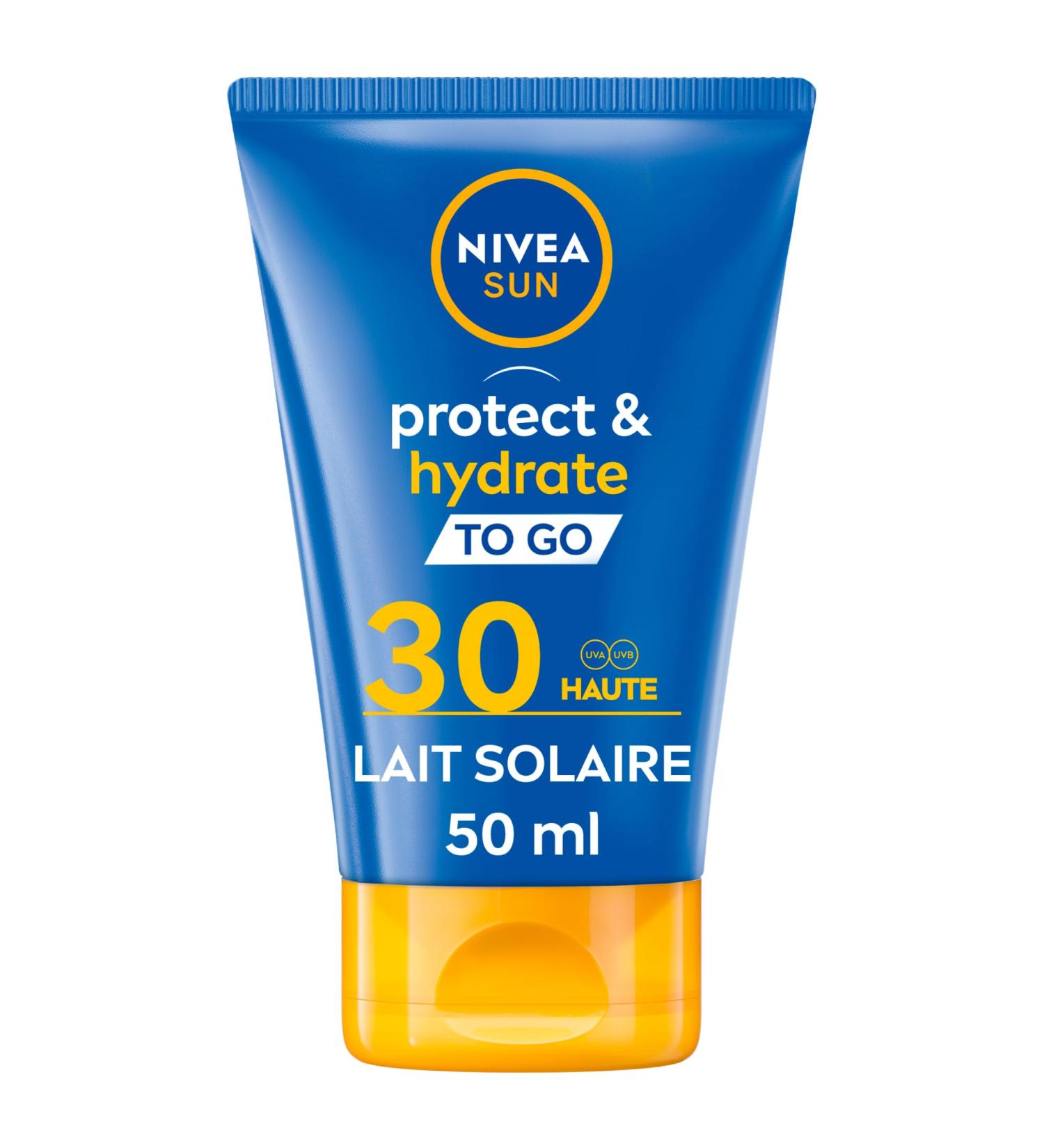 NIVEA Sun Protect & Hydrate Travel Size SPF 30 (1 x 50 ml) 48H Hydration Sun Cream Sun Protection with Pleasant Formula - Buy Online on GoSupps.com