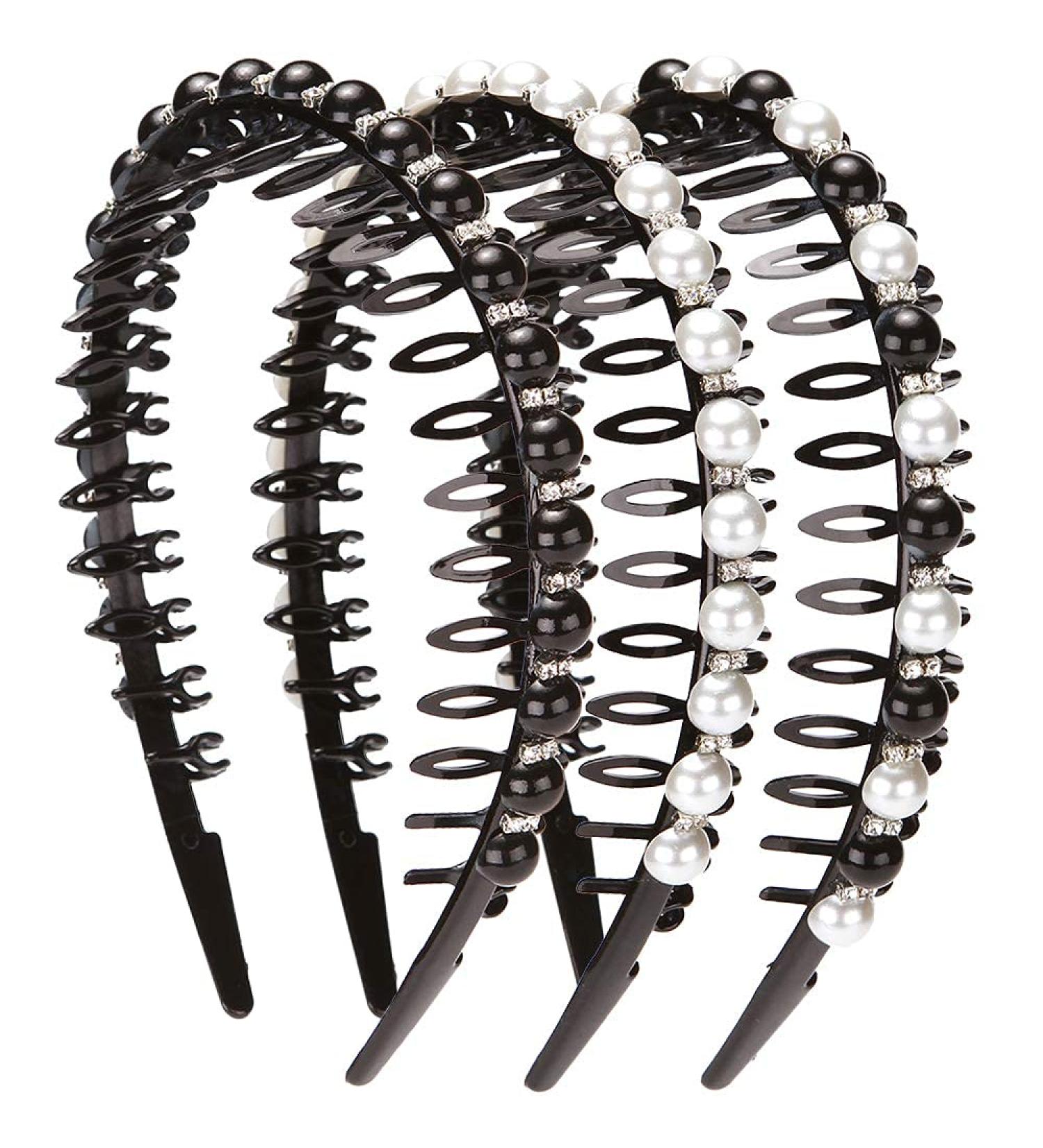 Shop Lonedy Fashion Faux Pearl Rhinestone Non-Slip Headband - Stylish Hair Accessories for Women - International Shipping Available - Buy Online on GoSupps.com