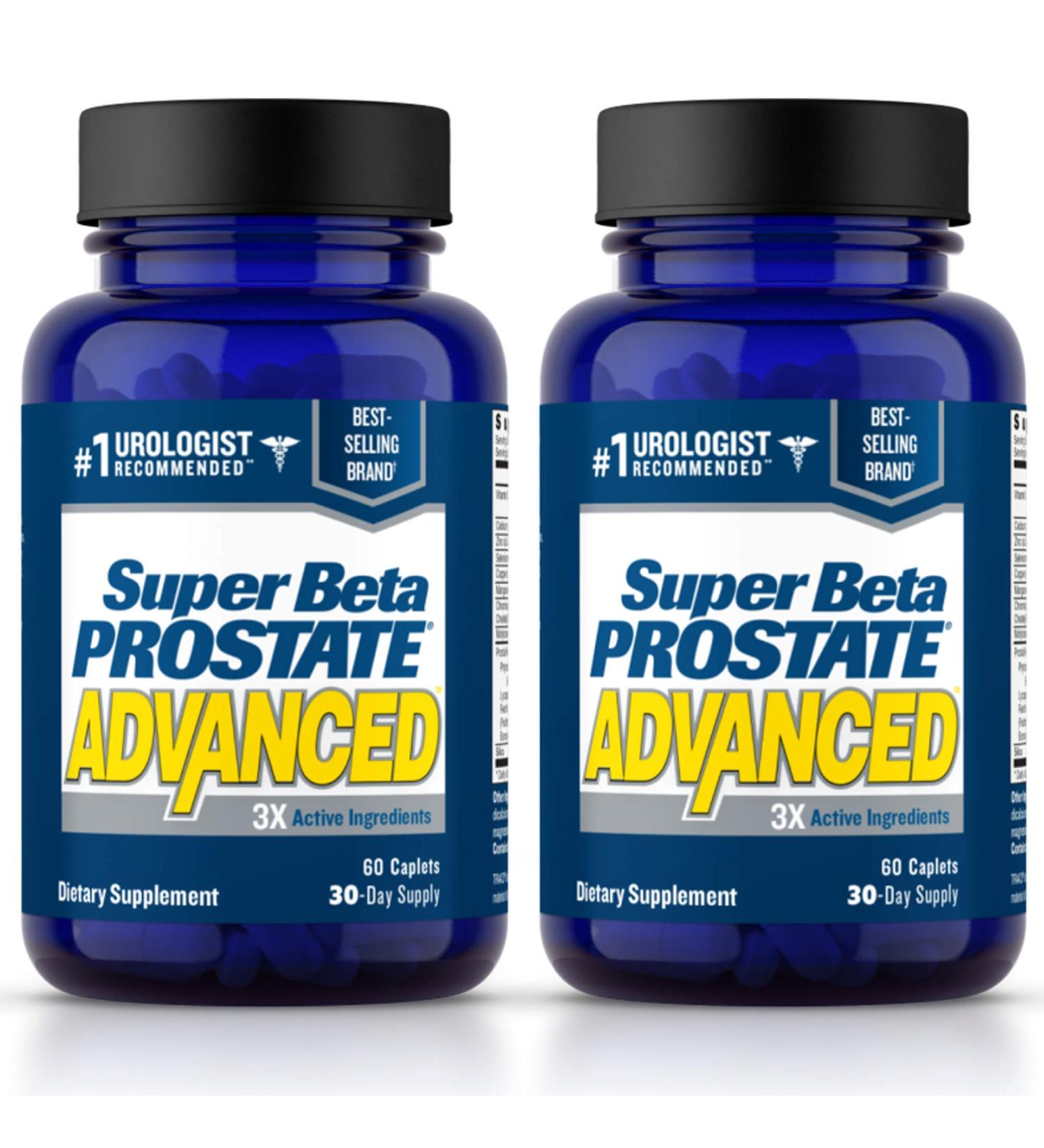 Super Beta Prostate Advanced - Promotes Sleep, Supports Bladder Health & Reduces Nighttime Urination - 120 Caplets (2-Pack) - Buy Online on GoSupps.com