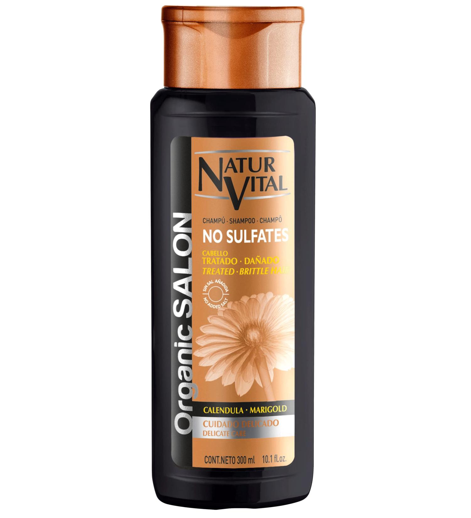 Natur Vital Organic Salon Damaged/Delicate Hair Shampoo with Marigold - No Sulfates -300ml / 10.1 fl.oz.