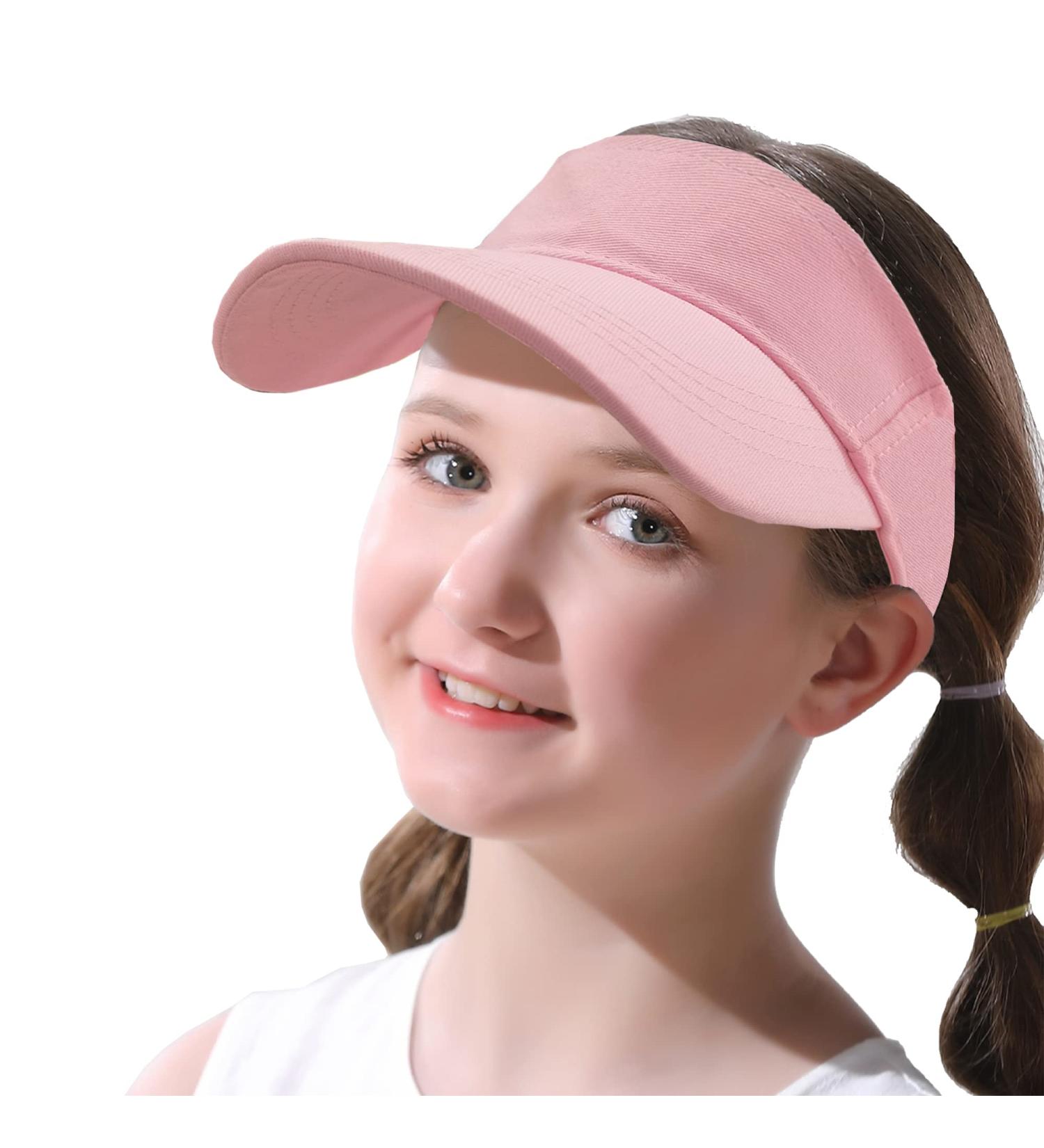 Kids Adjustable Sun Visor Cap - UV Protection Athletic Hat for 5-12 Years Old - Pink - Buy Online on GoSupps.com