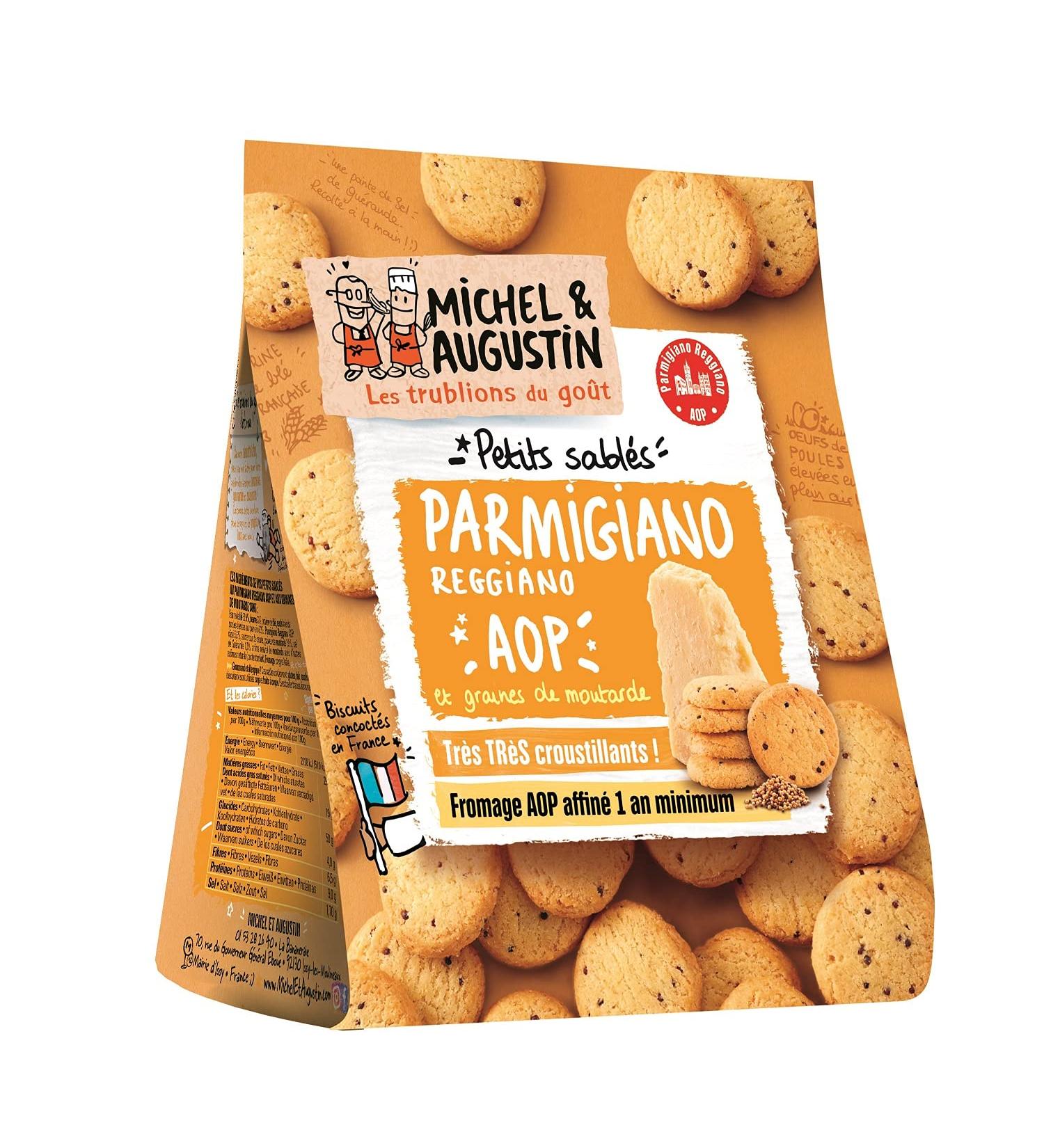 Michel et Augustin Aperitif Biscuits Parmesan AOP Mustard Seed - Buy Online on GoSupps.com