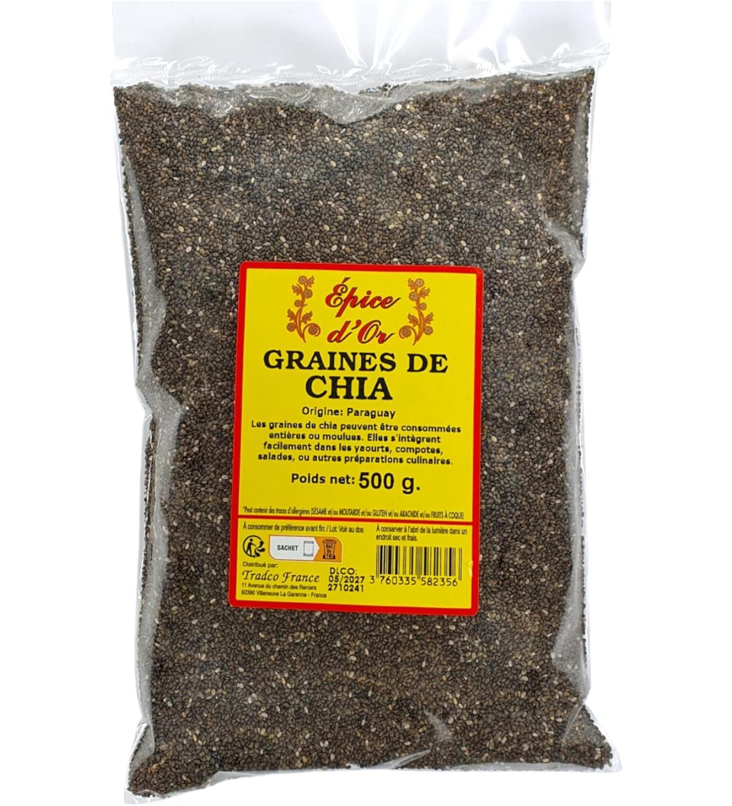 Chia Seed 500g - Golden Spice, 100% Natural, No Additives, No Artificial Flavors, No Preservatives