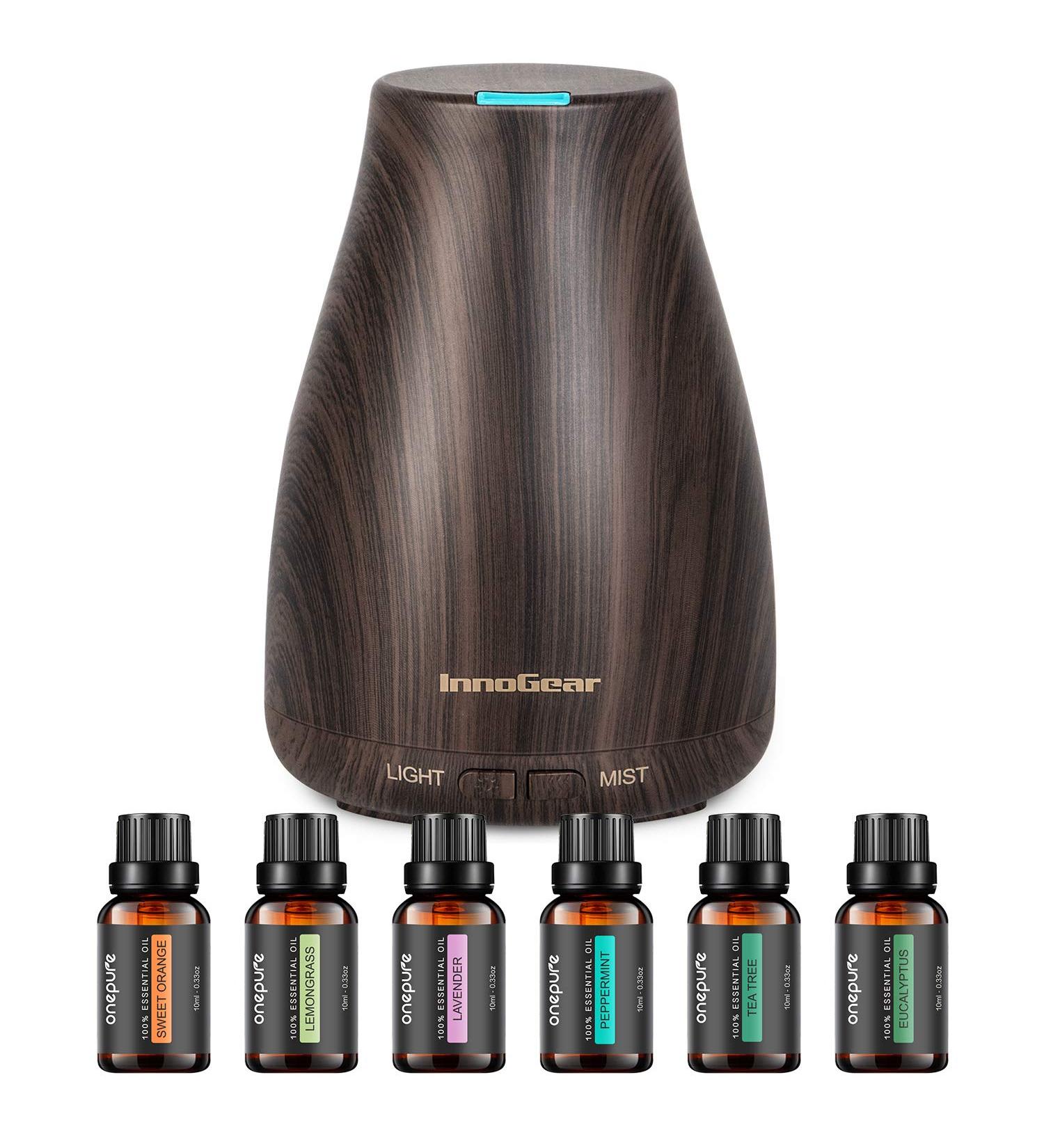 InnoGear Essential Oil Diffuser with 6 Oils Set - 150ml Aromatherapy Humidifier Gift Set - Buy Online on GoSupps.com