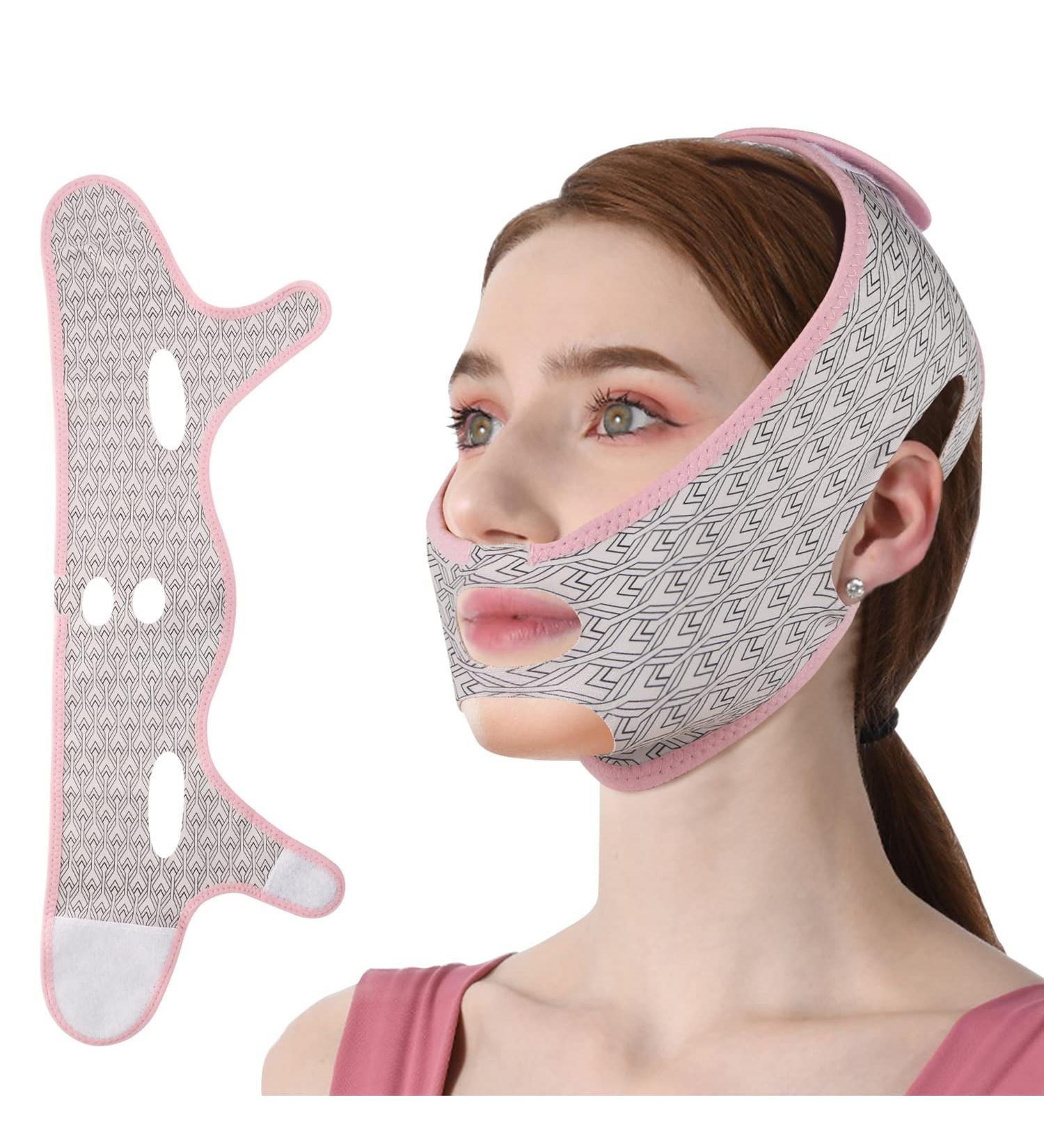 LALASTYLE Beauty Face Sculpting Sleep Mask Reusable V Shaped Slimming Face Mask Double Chin Reducer Shrinking Double Chin Mask Firming Face Lifting Belt for Women (1PCS) - Buy Online on GoSupps.com