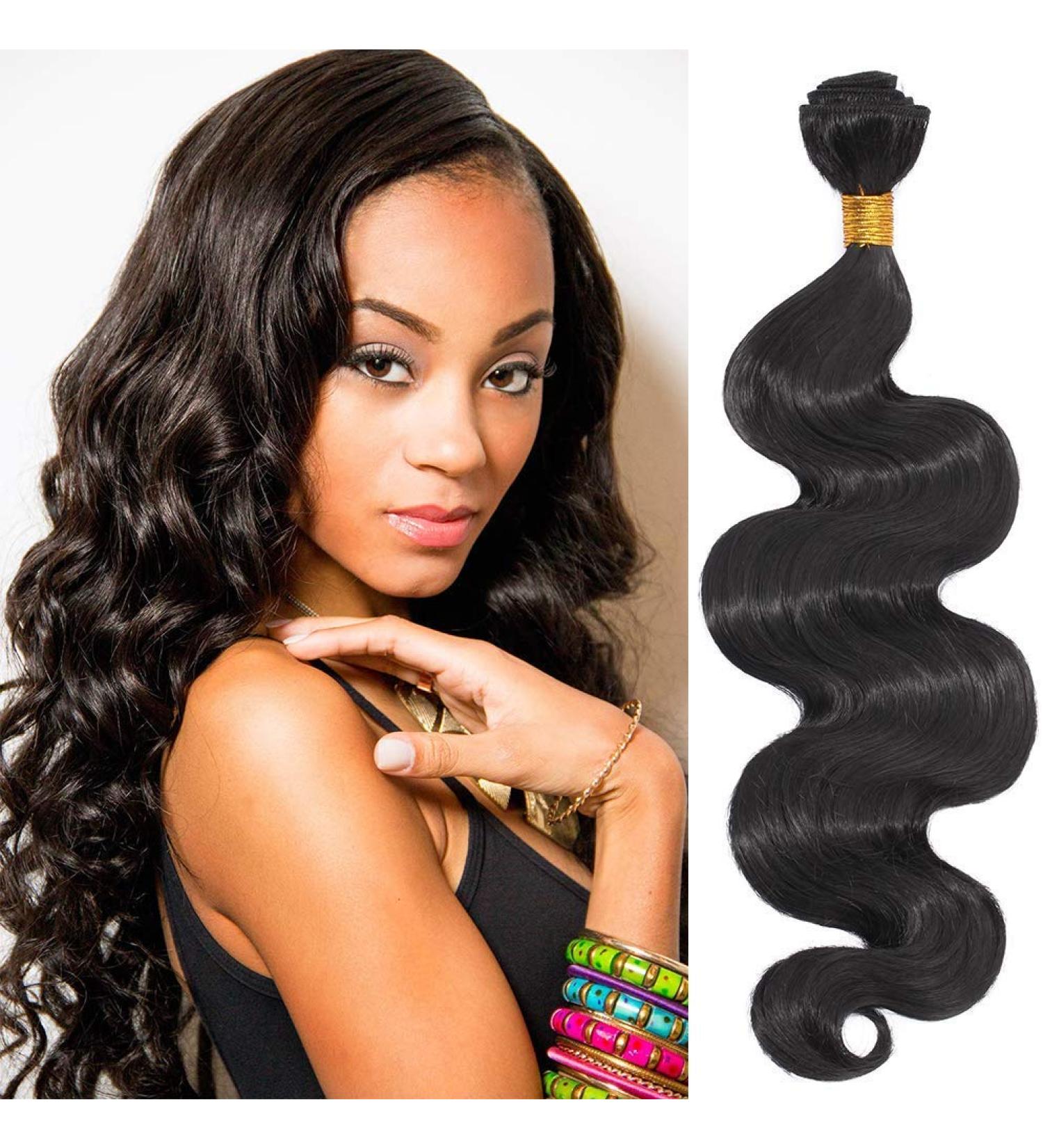 SEGO Brazilian Hair Extensions Body Wave Bundles - Natural Black 16 Inch Human Hair Weave - Buy Online on GoSupps.com