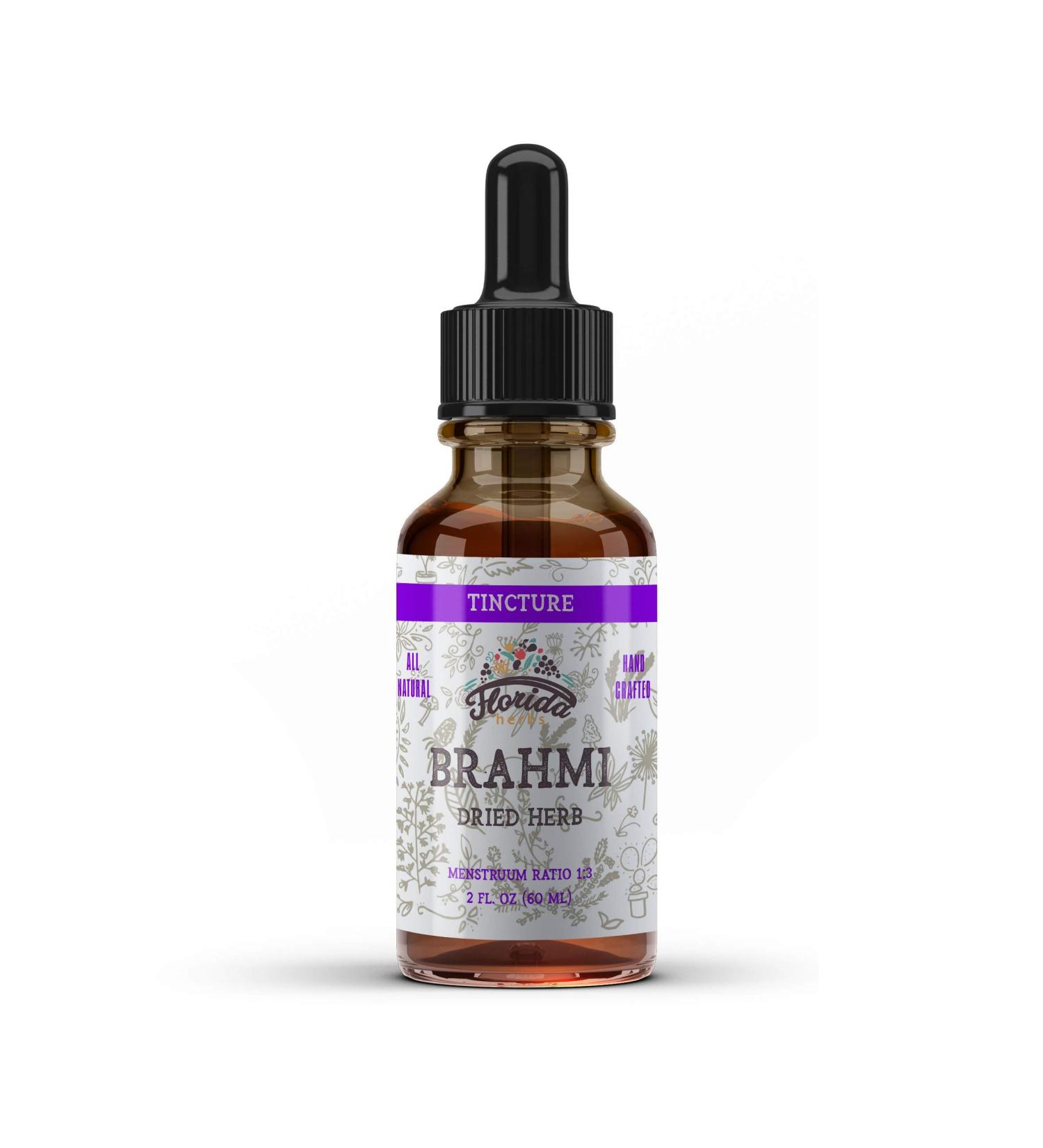 Brahmi Liquid Extract Organic Brahmi (Bacopa Monnieri) Dried Herb Tincture Herbal Supplement Non-GMO in Cold-Pressed Organic Vegetable Glycerin 700 mg 4 oz (120 ml) 4 Ounce