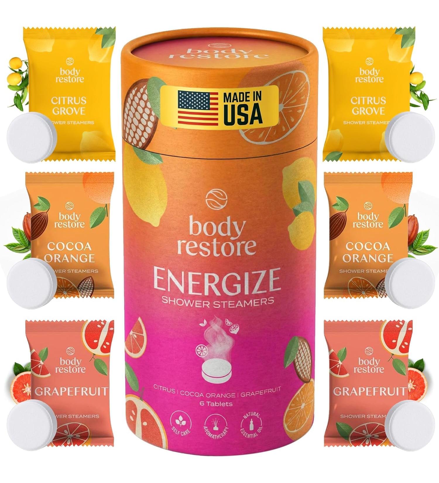 Body Restore Shower Steamers Aromatherapy 15 Pack - Relaxation Birthday Gifts for Women and Men Travel Essentials Stress Relief and Self Care - Citrus - Buy Online on GoSupps.com