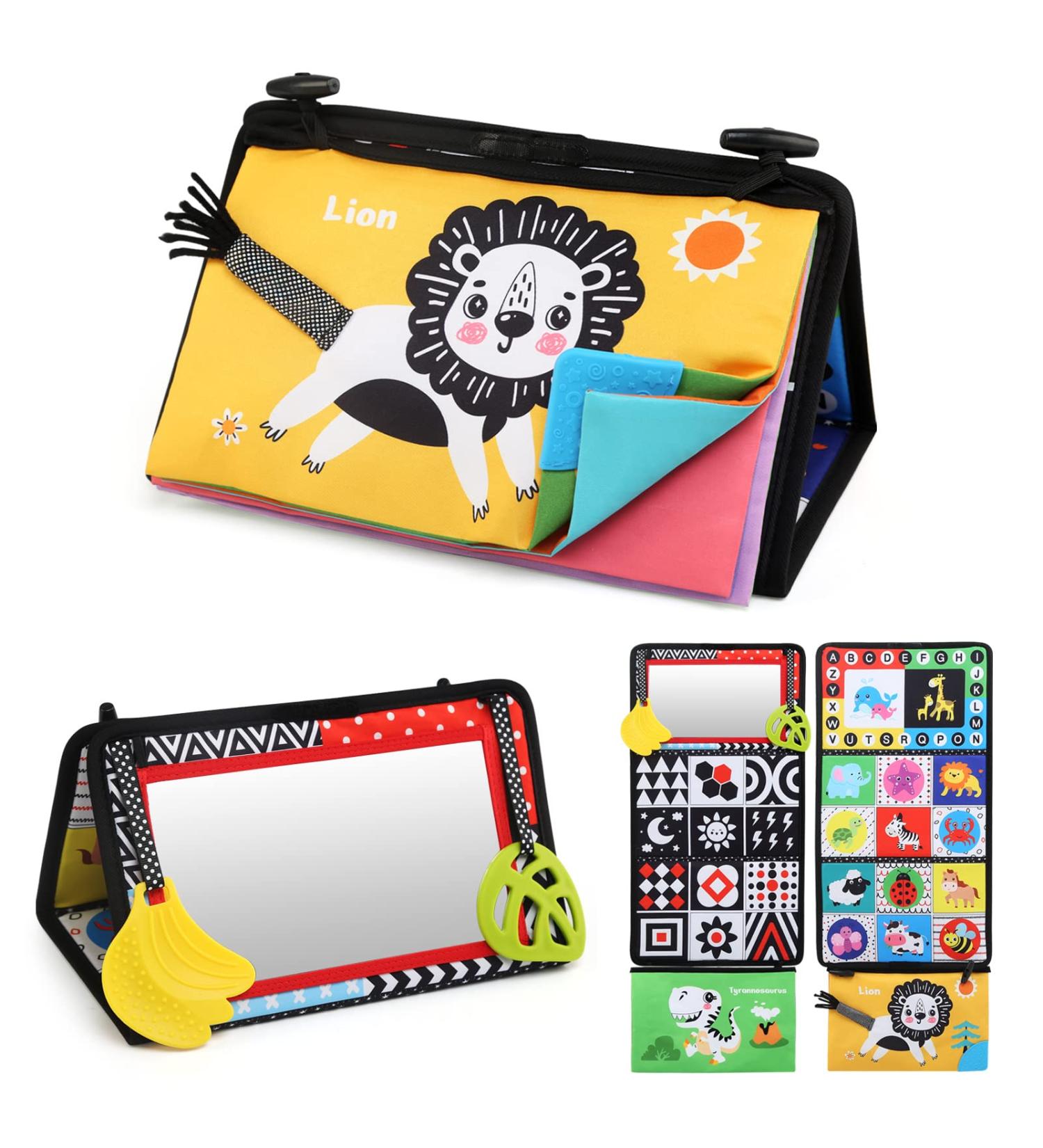 Leadstar Baby Mirror & Crackling Fabric Book | Black & White Contrast Toys for Newborns 0-6 Months - Buy Online on GoSupps.com