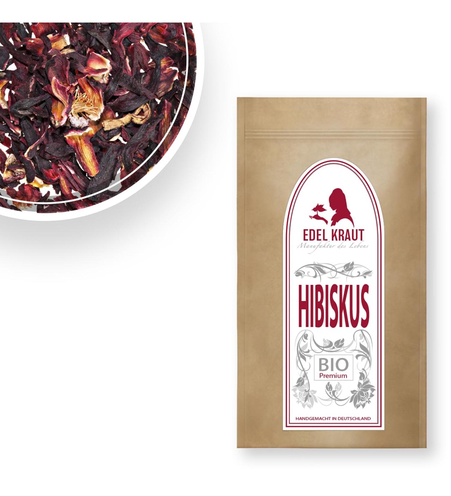 Organic Hibiscus Tea 100g | Noble Herb - Premium Dried Hibiscus Flowers - Additive-Free KBA Organic Hibiscus Tea - Buy Online on GoSupps.com