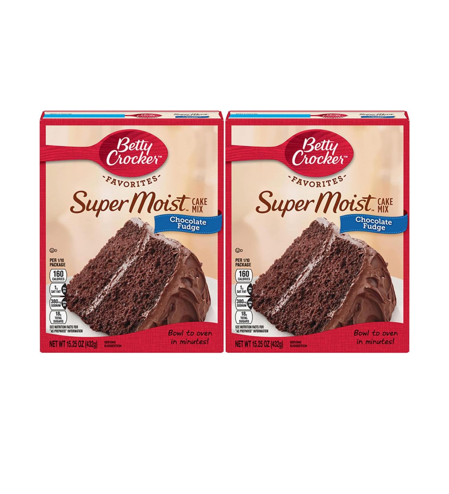 Betty Crocker Favourites Super Moist Chocolate Fudge Cake Mix 15.25oz (432g) | Rich Dense and Sinfully Delicious Dessert for Any Occasions | Bowl to Oven in Minutes | Pack of 2 - Buy Online on GoSupps.com