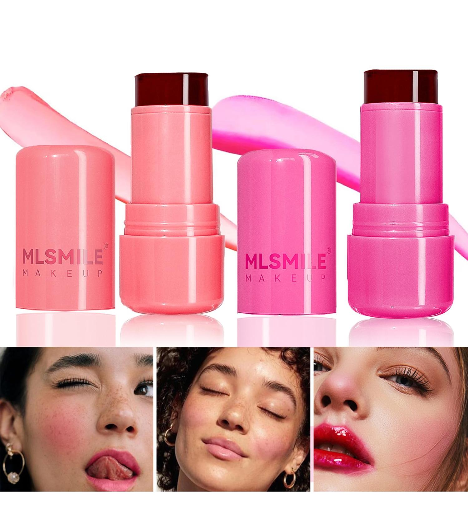 Shop 2 Colors Jelly Blush Stick Set - Water Jelly Tint for Lips & Cheeks | Sheer Stain Finish Buildable Color | International Shipping Available - Buy Online on GoSupps.com