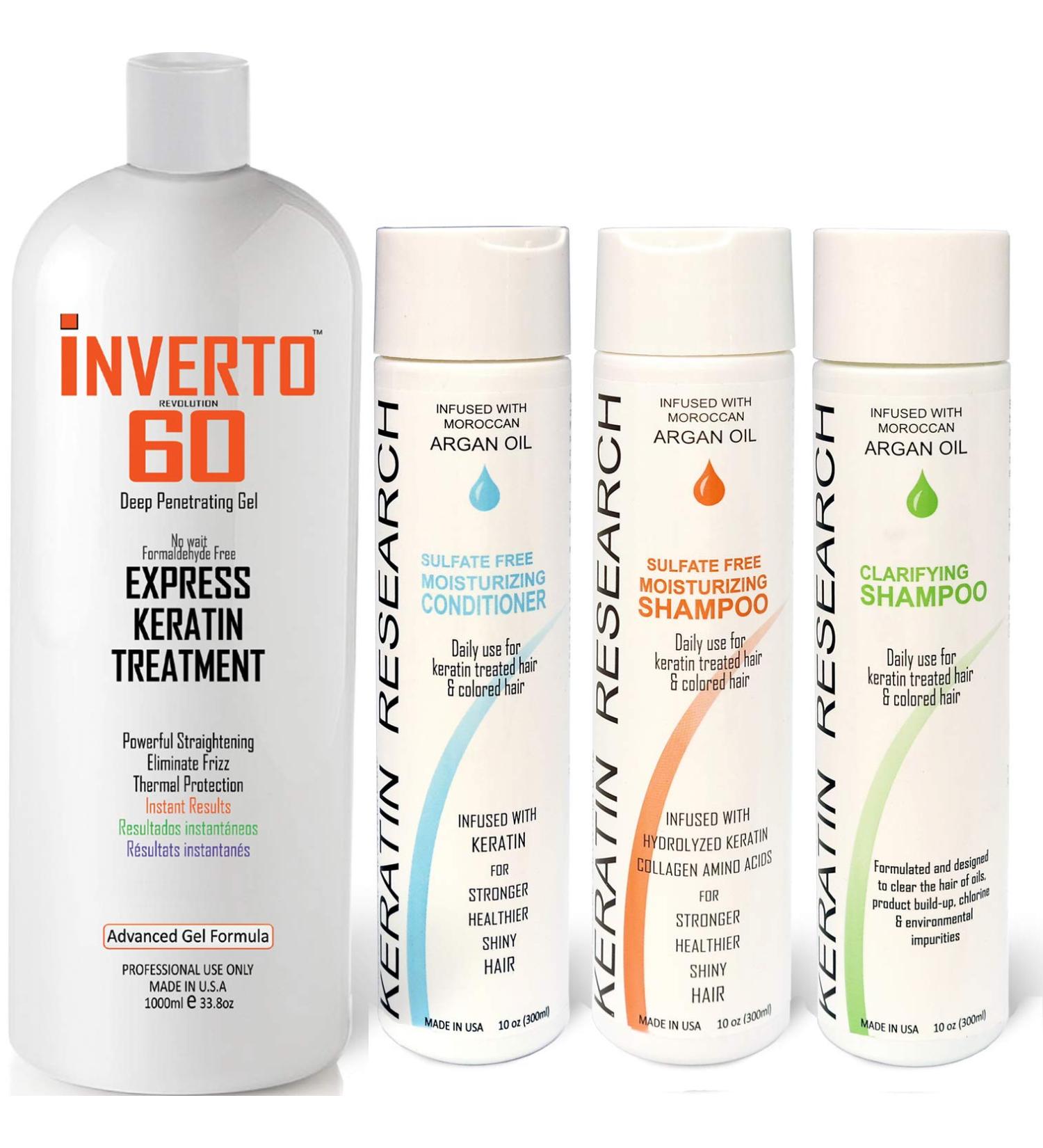 INVERTO 60 Advanced Gel Complex Brazilian Keratin Treatment - Formaldehyde Free Hair Straightening & Repair (XL SET - 1000ml) | International Shipping - Buy Online on GoSupps.com