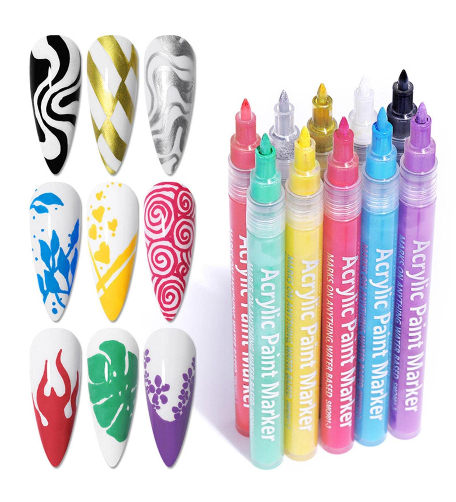 Pens Fine Tip - Graffiti Liner for Painting | 3D Painted Nail Drawing Set Quick Dry Beauty Manicure Tools Nanyaciv - Buy Online on GoSupps.com