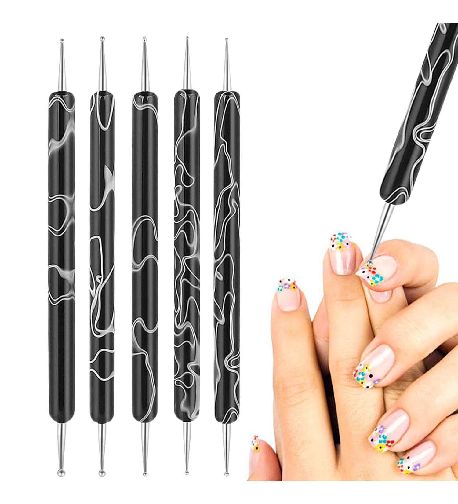 Moslate Tools Nail Dotting Drawing Tool - Double Ended Multifunctional Nail Brushes Miniature Painting Brushes Nail Liner Brush Dotting Pen Black - Buy Online on GoSupps.com