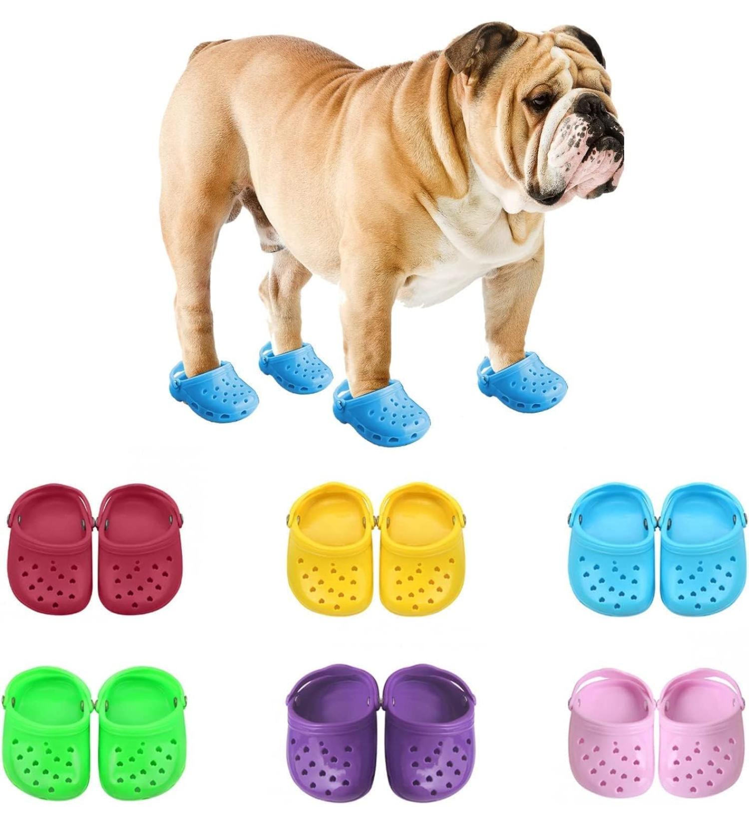 4Pack/2Pairs Pet Dog Croc Summer Dog Shoes Puppy Candy Colors Sandals with Rugged Anti-Slip Sole Breathable Comfortable Dog Shoes Gift for Pet Festival (Pink) - Buy Online on GoSupps.com