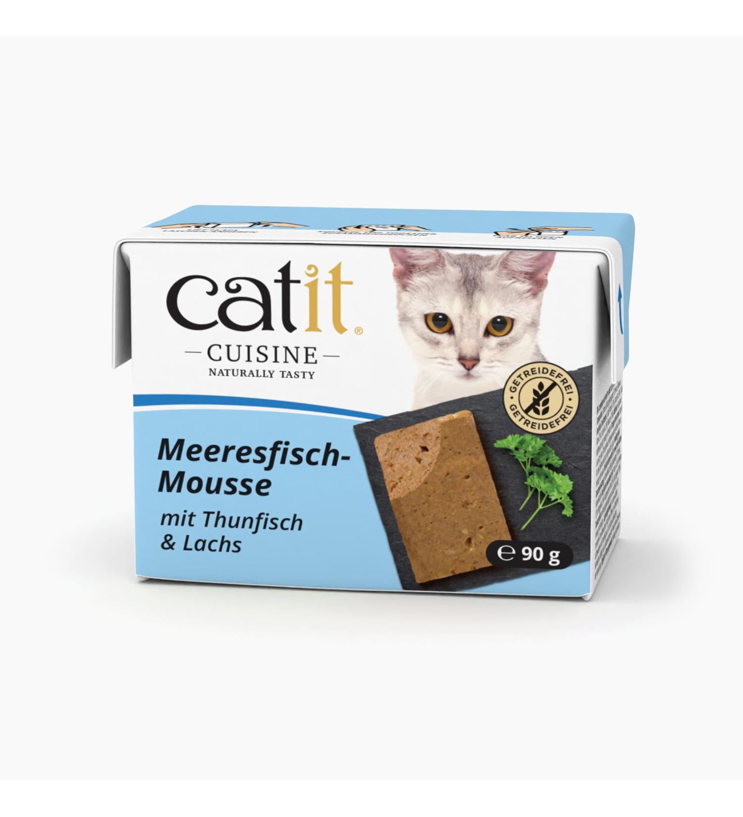 Catit Cuisine Cat Food Sea Fish Mousse Tuna and Salmon Complete Food 90 g Grain Free High Content - Buy Online on GoSupps.com