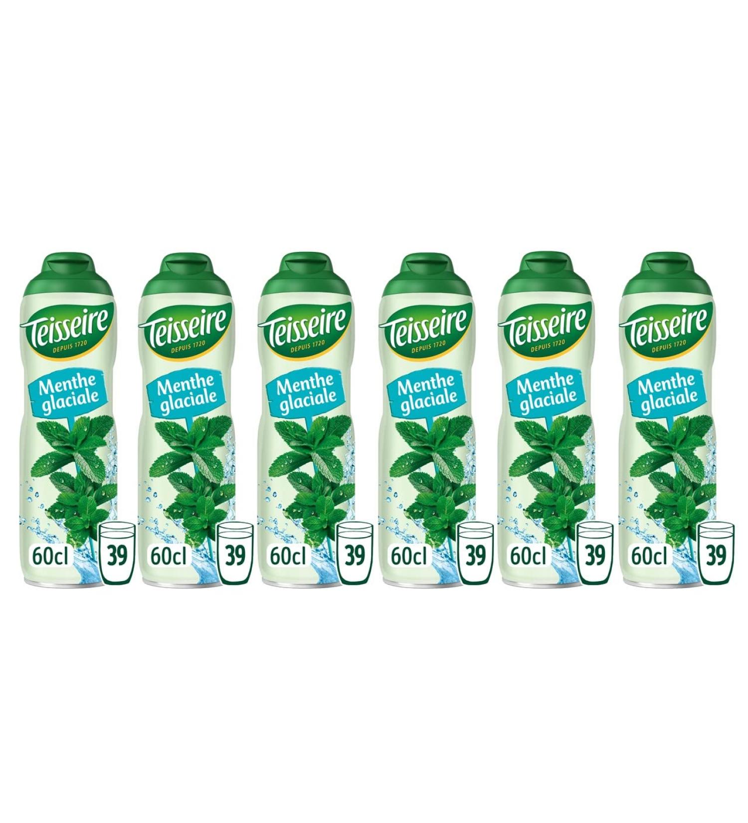 Pack of 6 Teisseire Icy Mint Syrups 6 x 60 cl