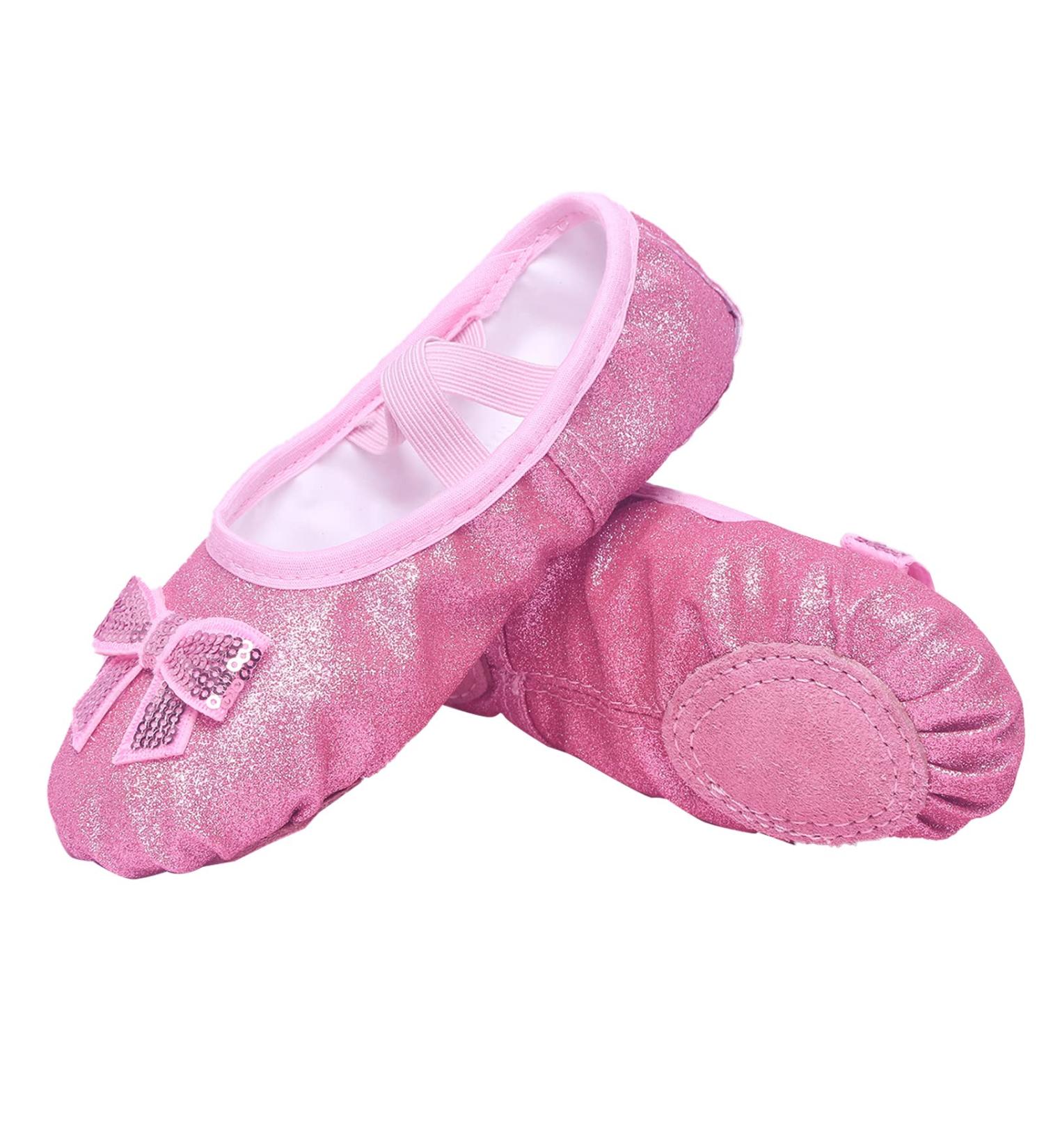 Happy Cherry Girl Ballet Shoes | Leather Sole Dance Shoes for Training | EU Size 32 Pavettes Rosa - Buy Online on GoSupps.com