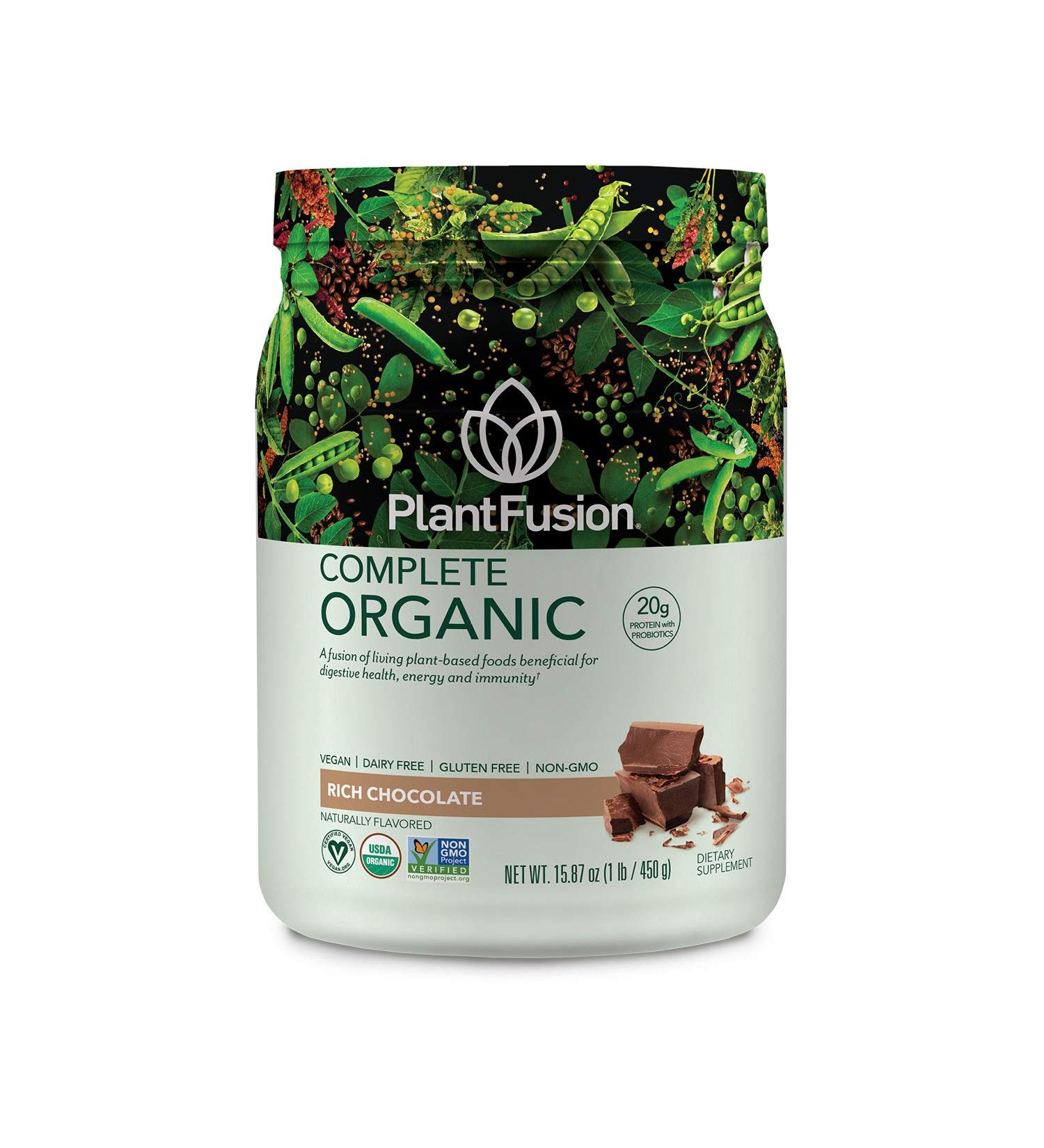 PlantFusion Organic Pea Protein Powder - Vegan, Gluten-Free, Chocolate, 1 LB - Buy Online on GoSupps.com