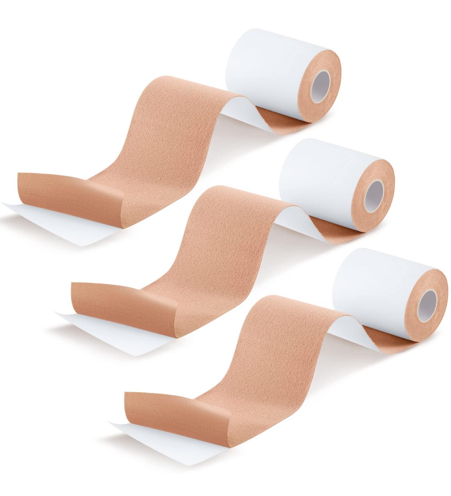 Trelaco 3 Rolls 3 Inch x 5 Yards Moleskin Tape - Soft Cotton Adhesive Pads for Feet, Shoes, Body, Baby - Skin Patch Roll - Buy Online on GoSupps.com